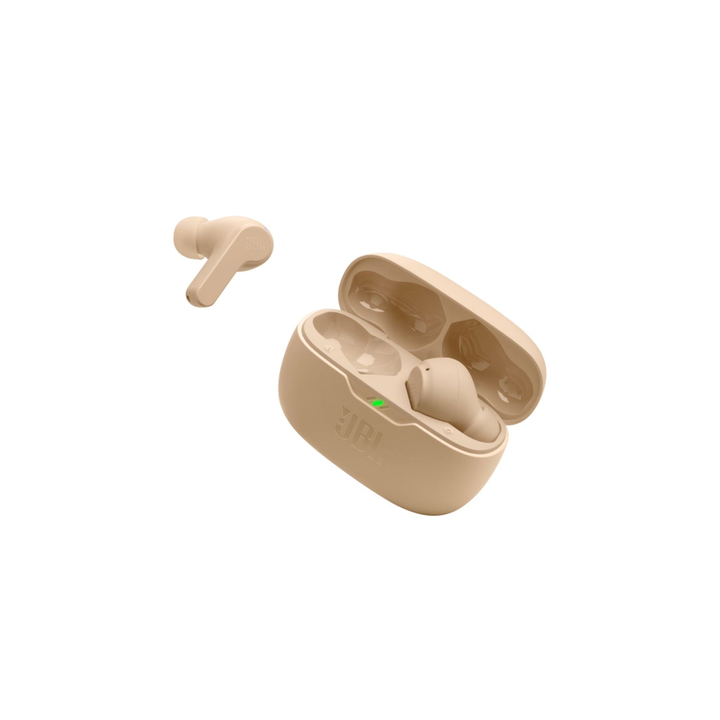JBL Wave Beam True Wireless Earbuds, Deep Bass, Comfort Fit, 32H Battery, Smart Ambient, TalkThru, Hands-Free + VoiceAware, Water and Dust Resistant_Beige