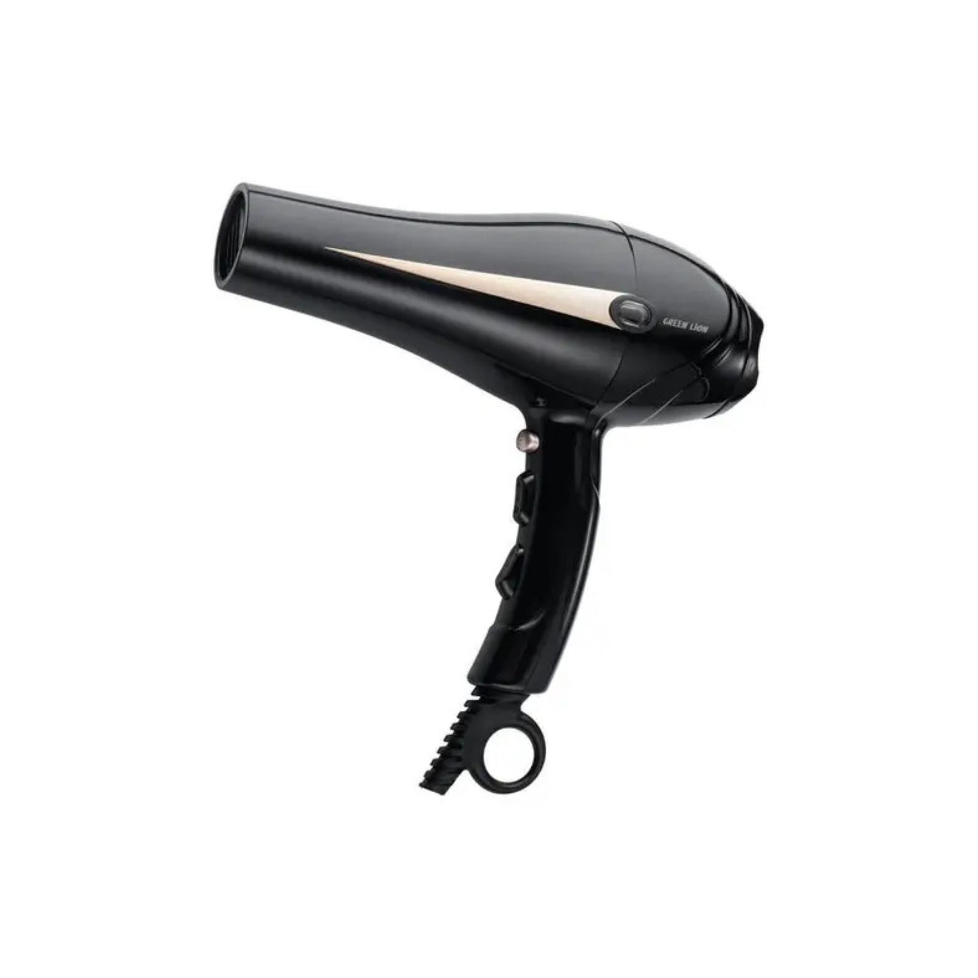 A black Green Lion professional hair dryer with a power of 2000W displayed against a white background.