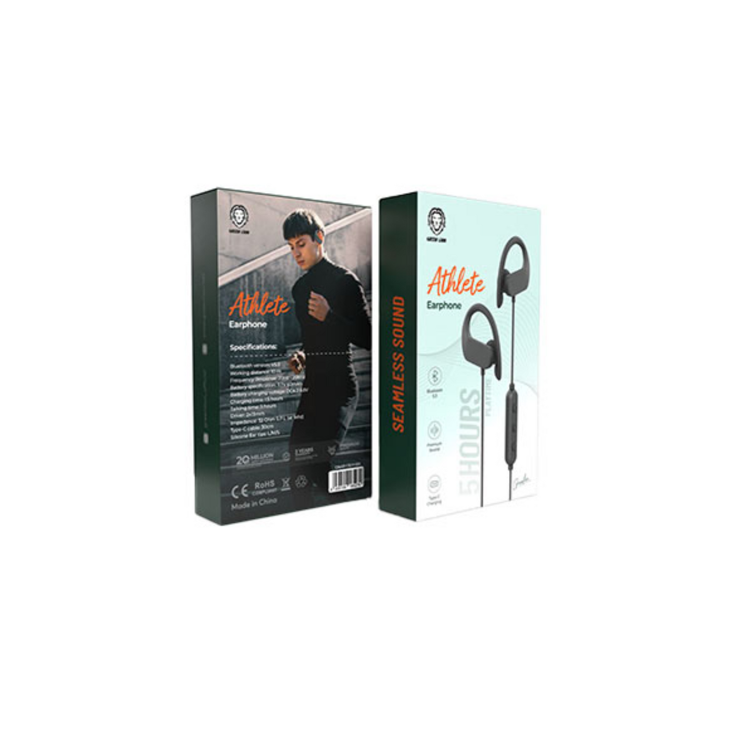 Green Lion Athlete Earphone - Black