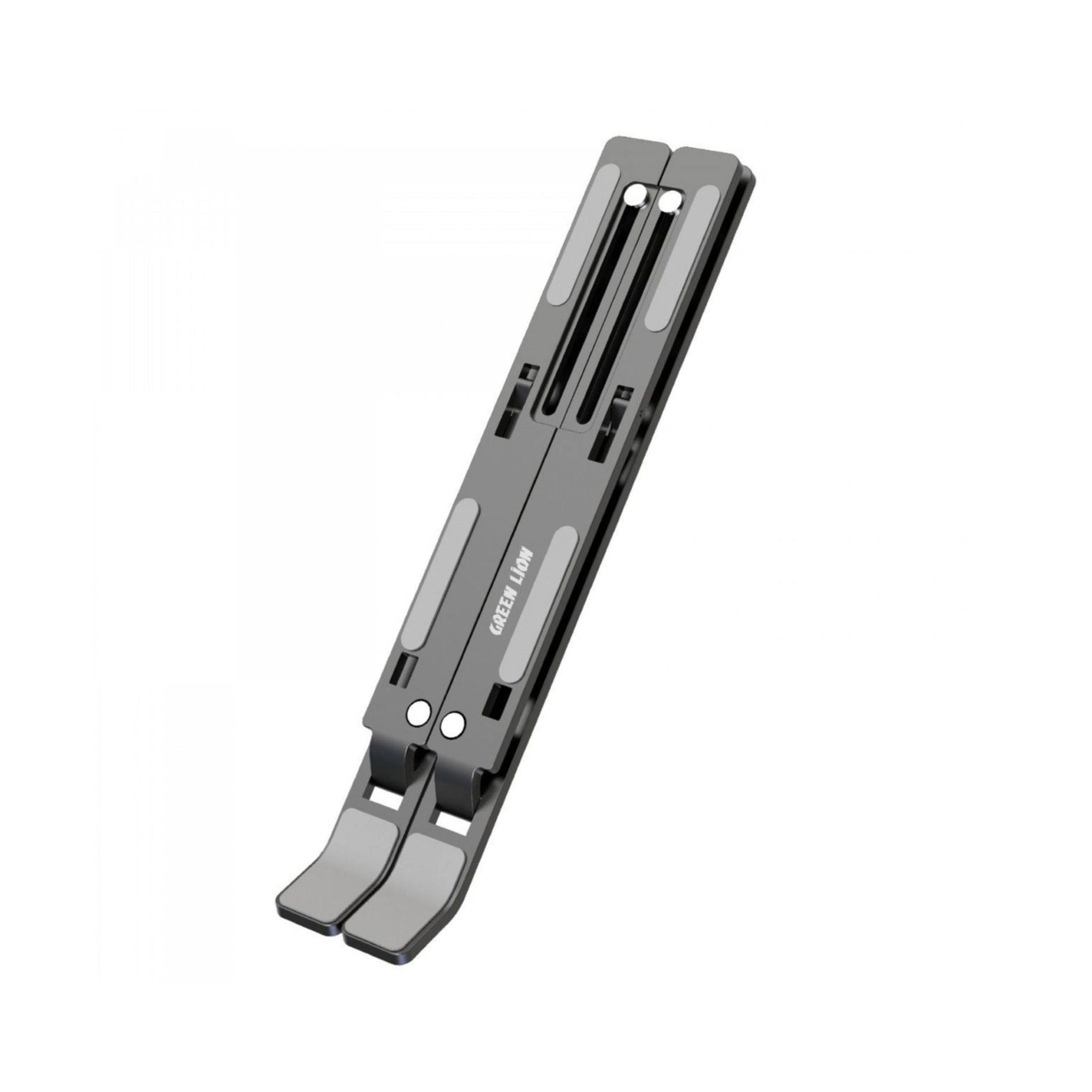 Green Lion X-Foldable Laptop Stand with 7 Adjustable Tilt Levels, Quick Heat Discharge, Aluminum Alloy & Silicone Material, Wide Compatibility, Anti-Slip - Gray