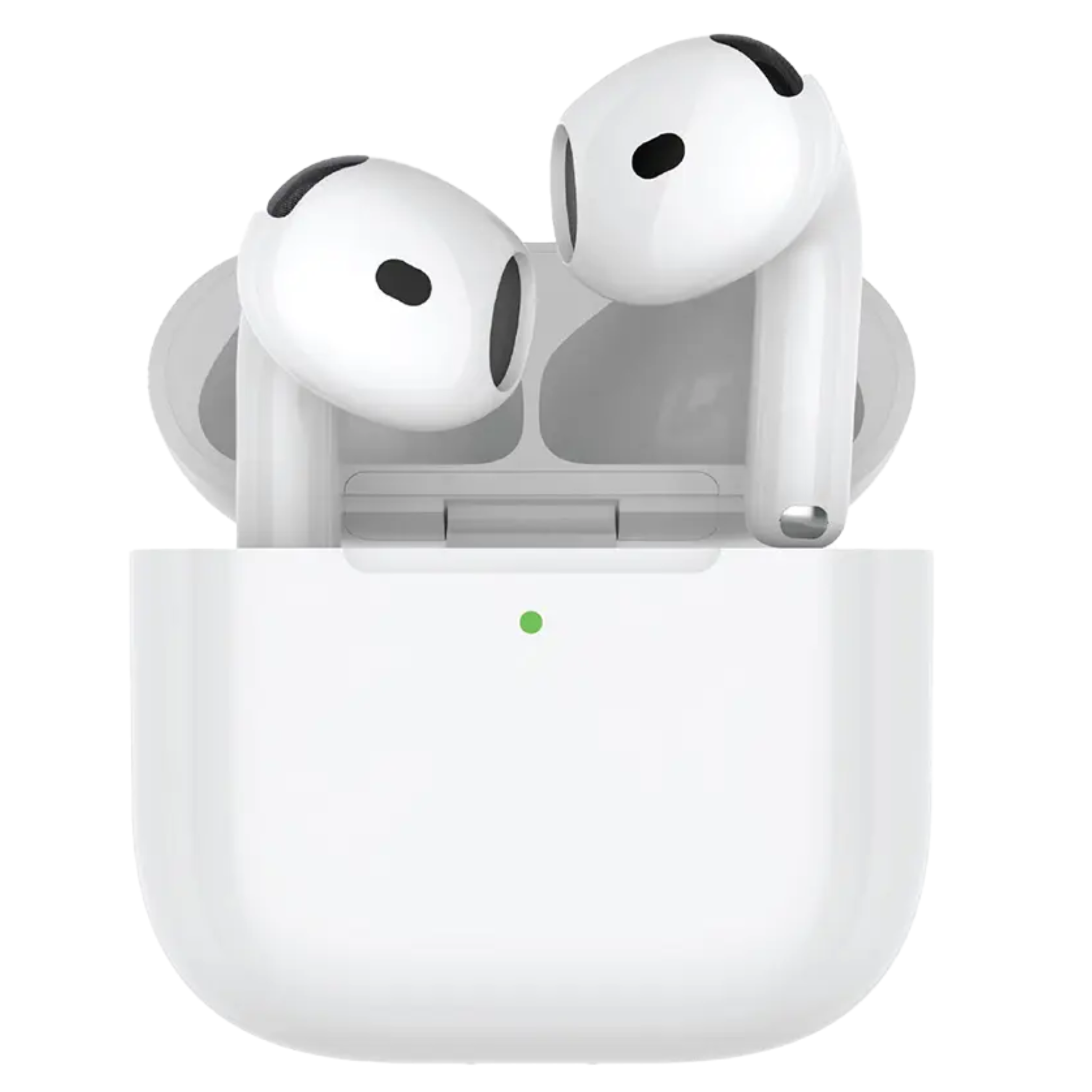 A pair of white Porodo Blue Earbuds 4 with ENC in a charging case.