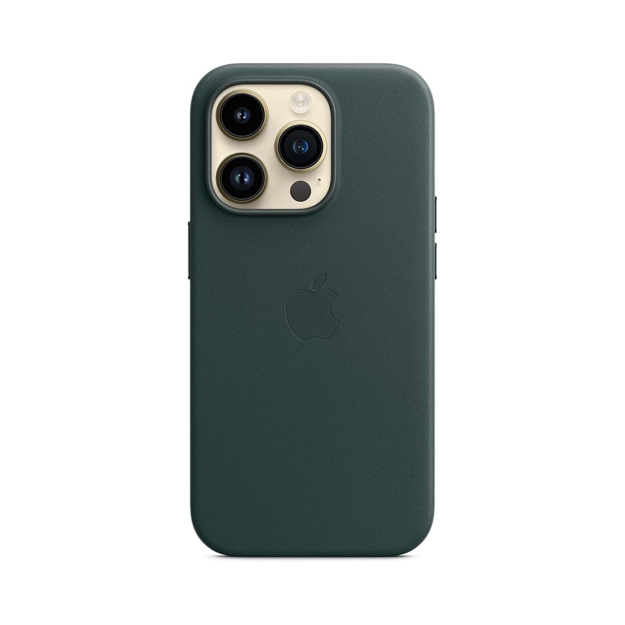Apple iPhone 14 Leather Case Magsafe- Forest Green