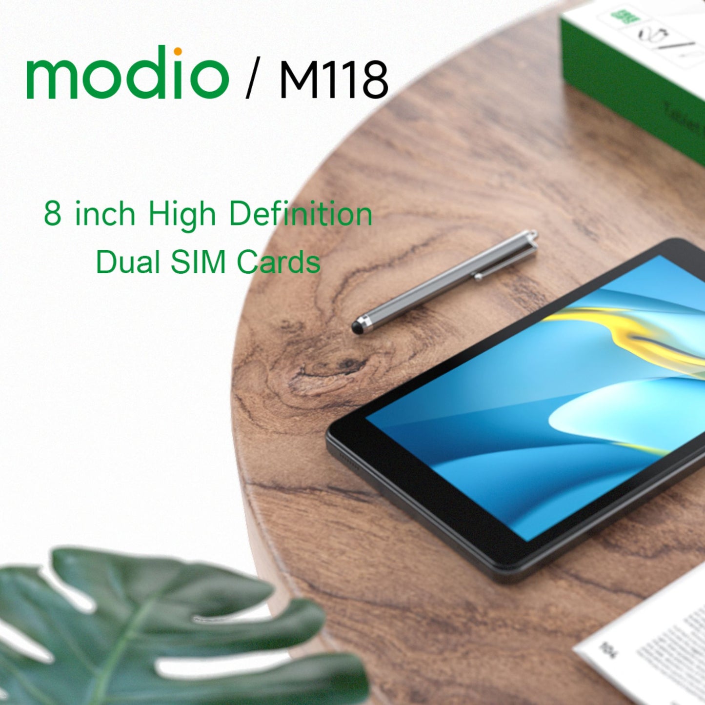 Modio M118 8 Inch Android Tablet with Dual Simcards and Free Gifts_Gold