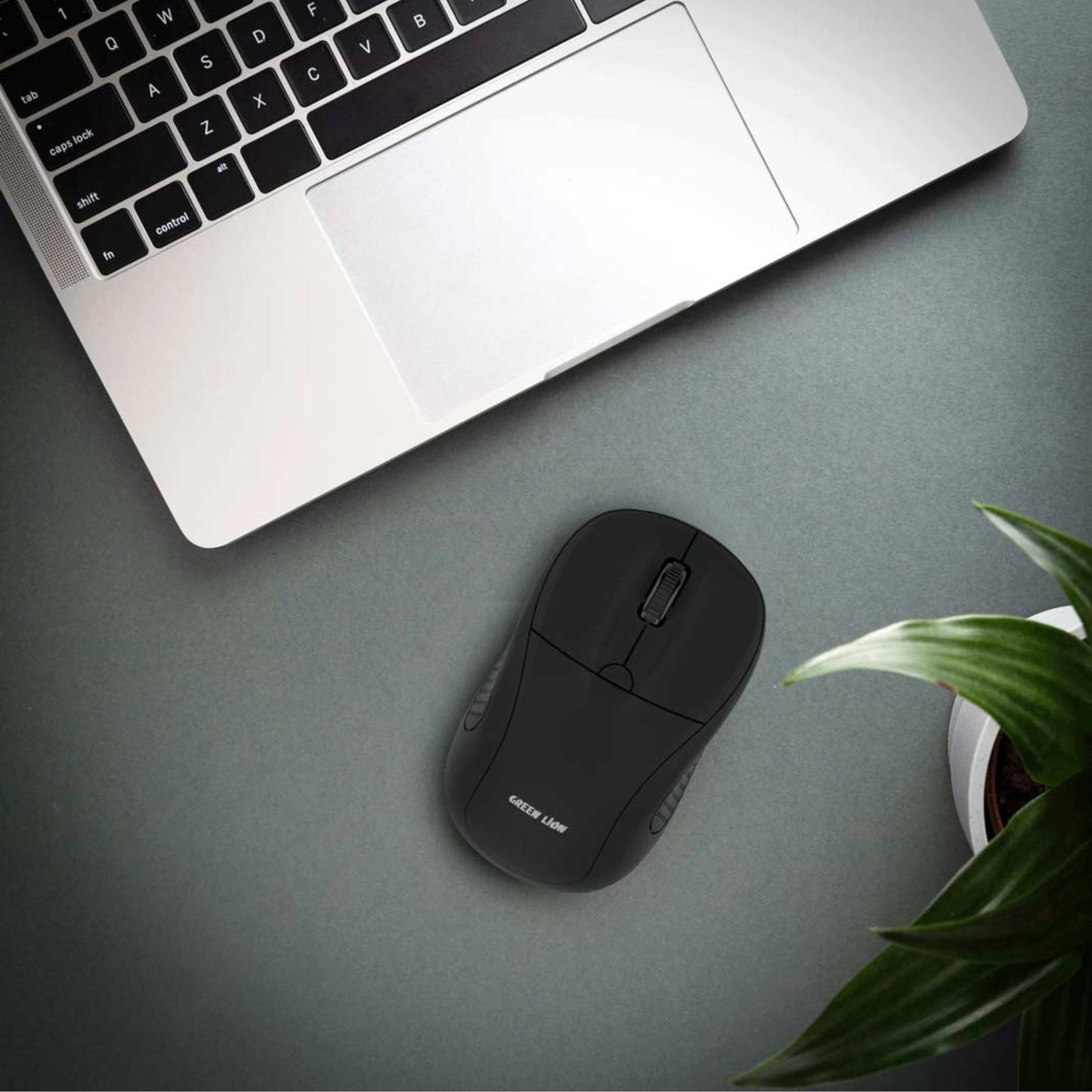 Green Lion G200 Wireless Mouse, Lightweight, Compact Design, Up to 10m Operating Range, 800, 1200, 1600 DPI Resolution - Black