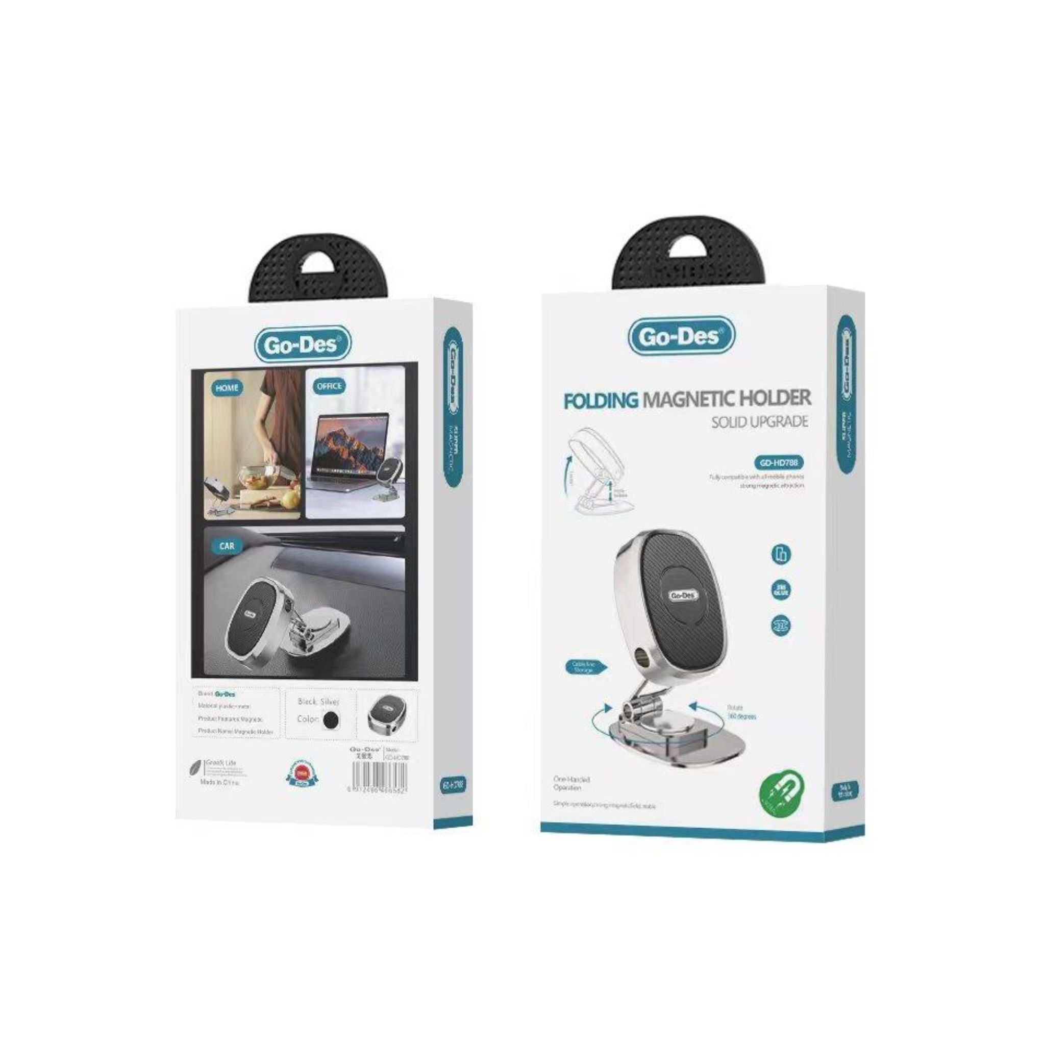 Go-Des (GD-HD788) Folding Magnetic Holder-Silver