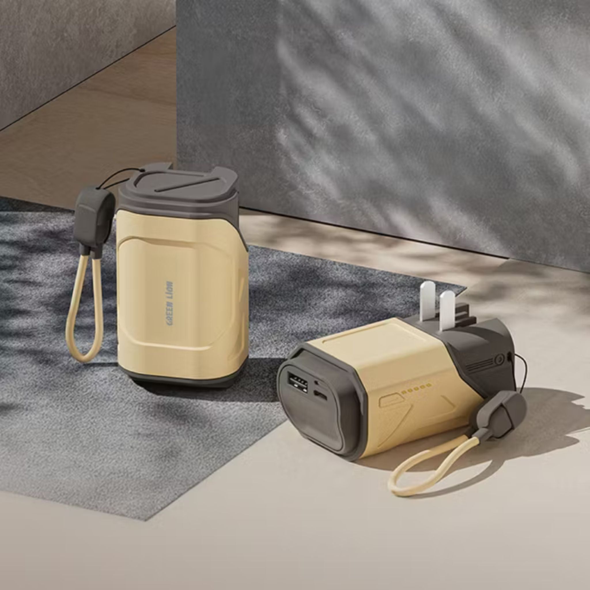 Green Lion Trave-X Power Bank, PC Material, 10000 mAh Battery Capacity, Foldable AC Plug, Fast Charging