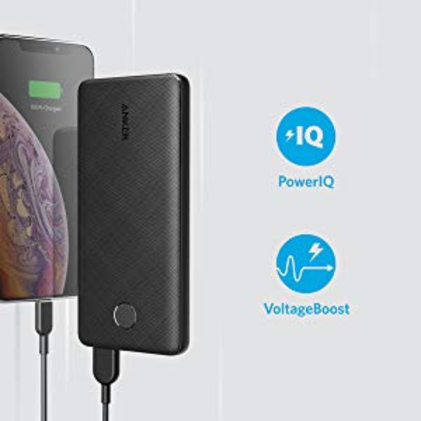 ANKER PowerCore Ultra Slim Portable Charger, Ultra-Compact 10000mAh External Battery, High-Speed PowerIQ and Voltage Power Bank