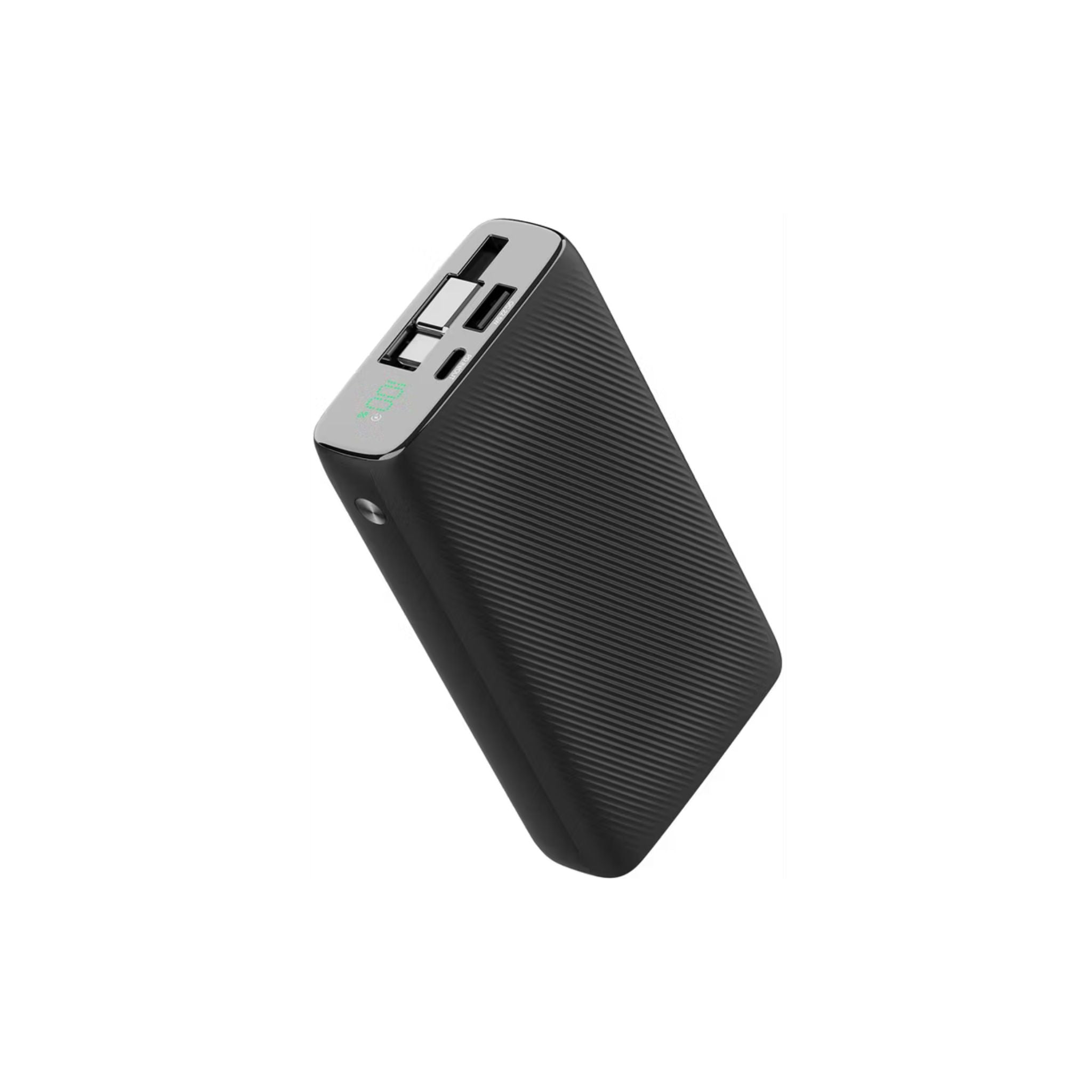 Black power bank on a white background