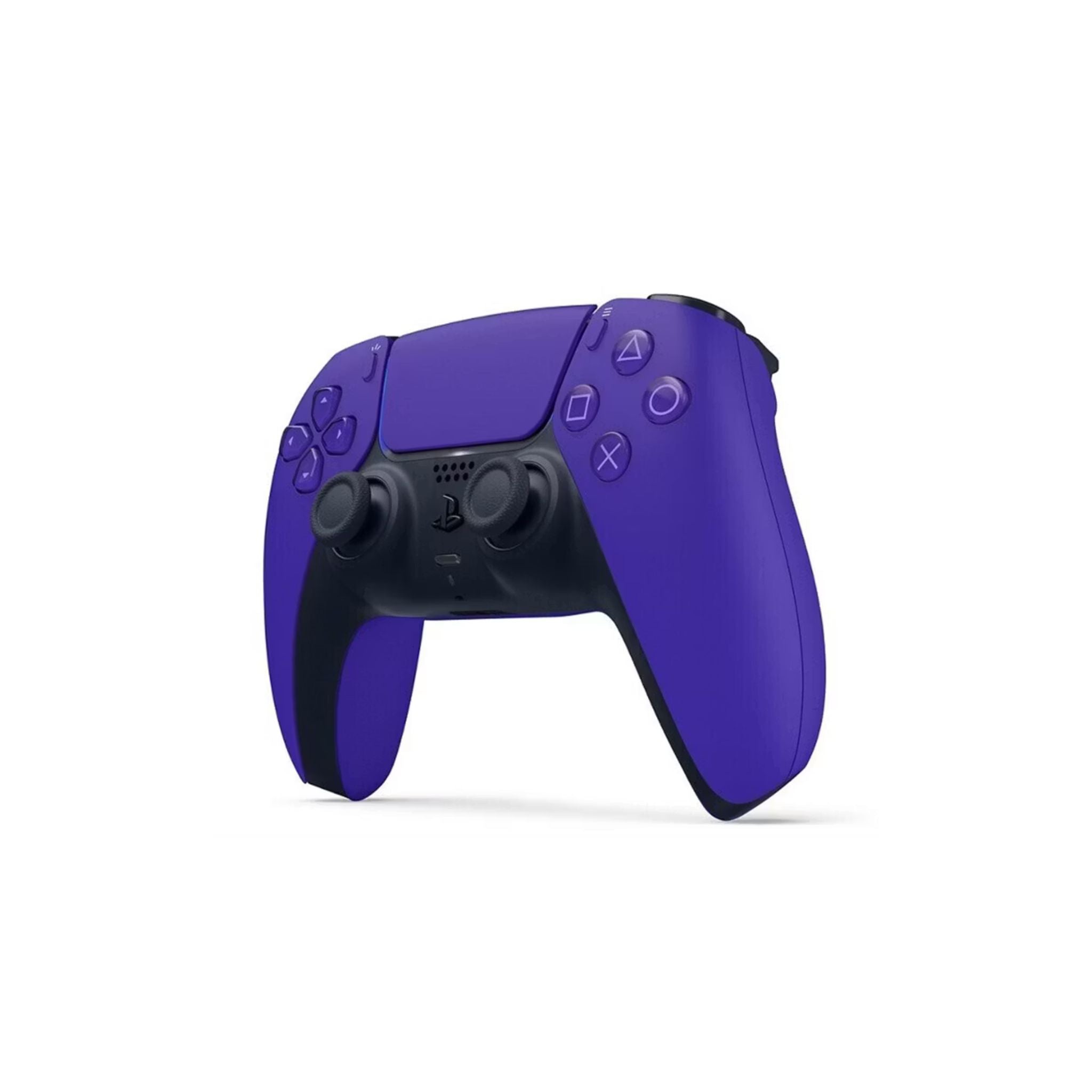 Purple gaming controller on a white background