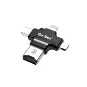 Multi-device USB adapter with 'Go-Des' branding on a white background