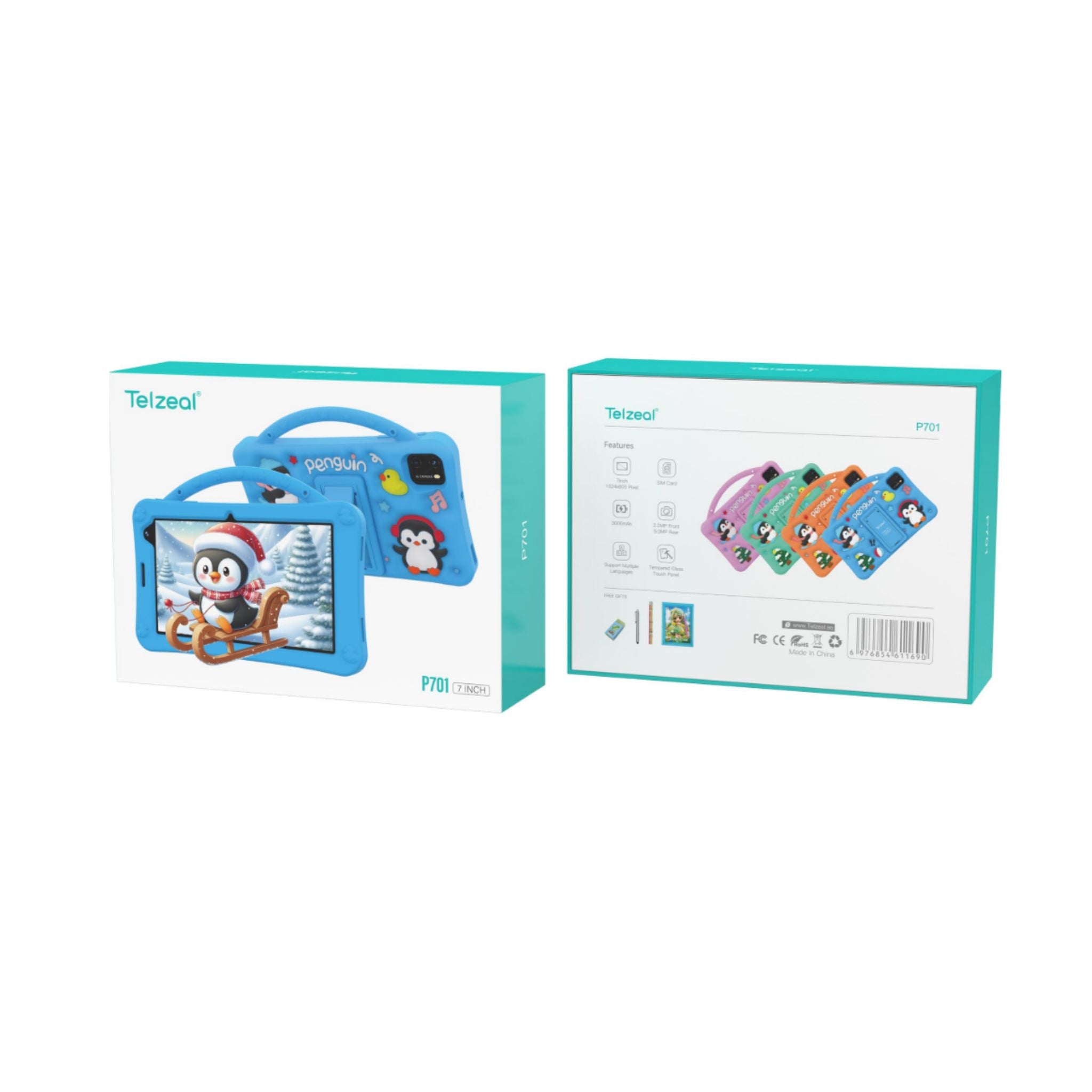 Telzeal P701, 7 Inch (1024*600) Android Tablet with Single SIM 6GB RAM 256GB ROM and 3000 mAh Battery + Free Gifts_Blue