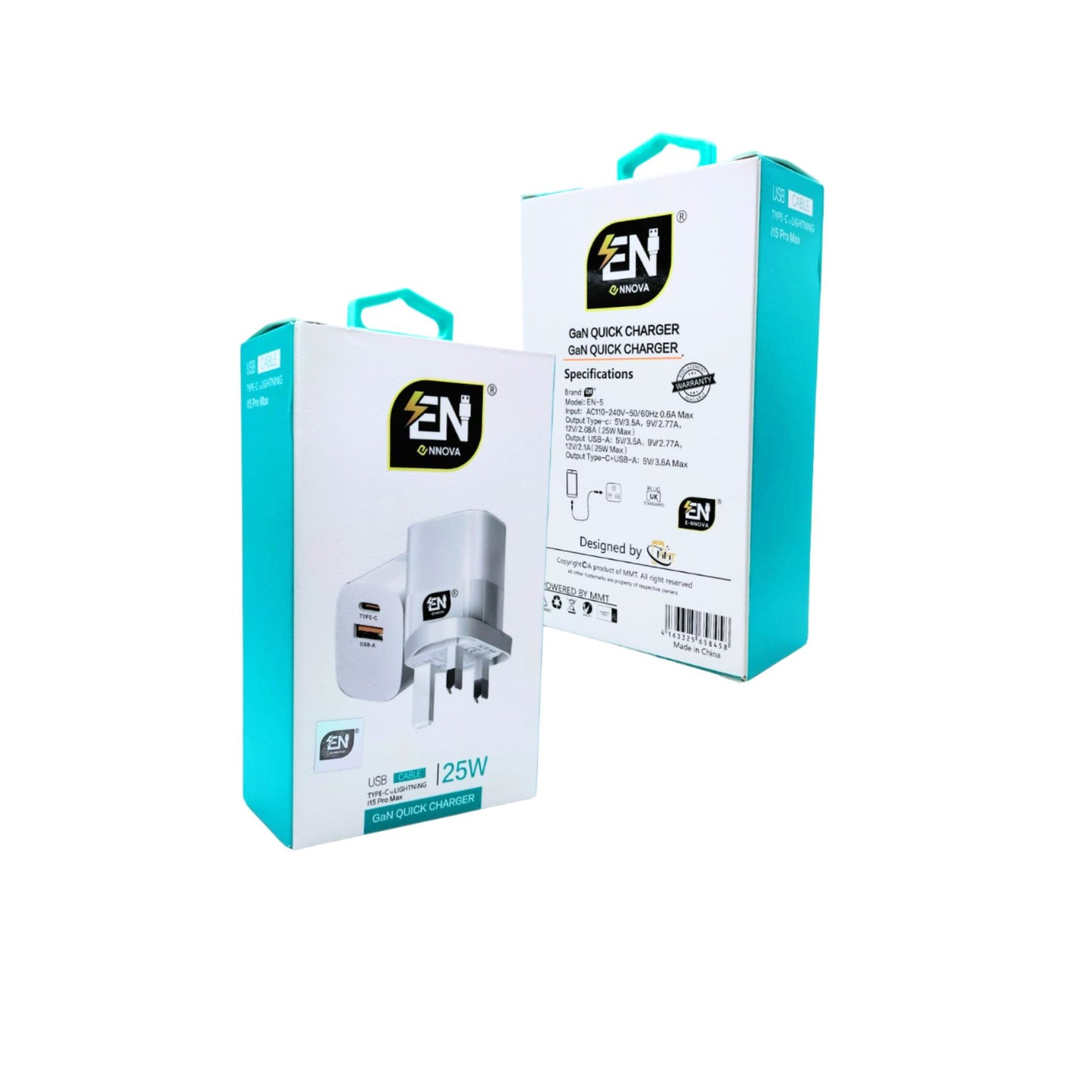 Ennova GaN Quick Charger (Type C to i15 Pro Max) 25W_White