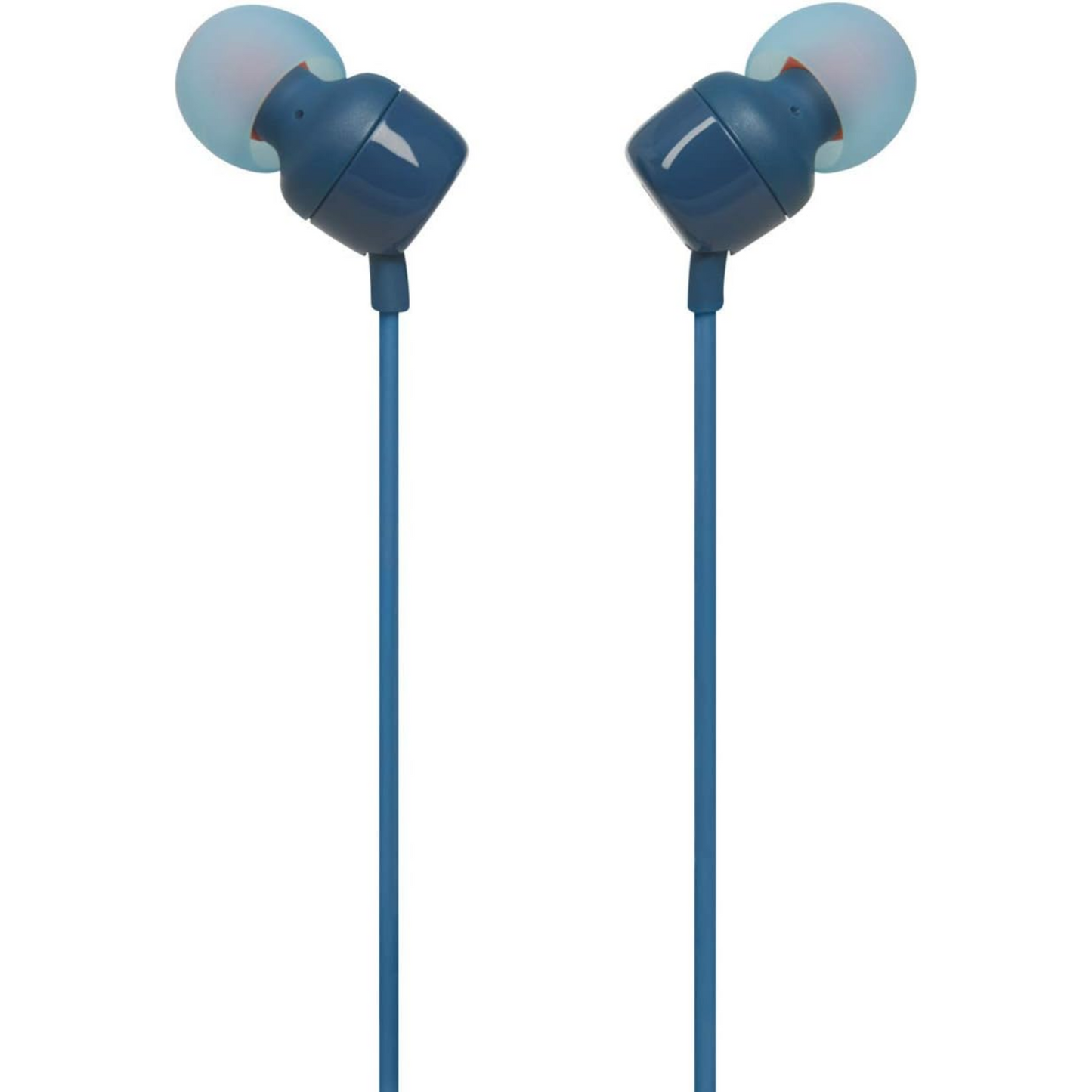 JBL T110 Wired Universal In-Ear Headphones, 6 Hours Battery Life, 2 Hours of Charging Time, Anti-Tangle Design - Blue