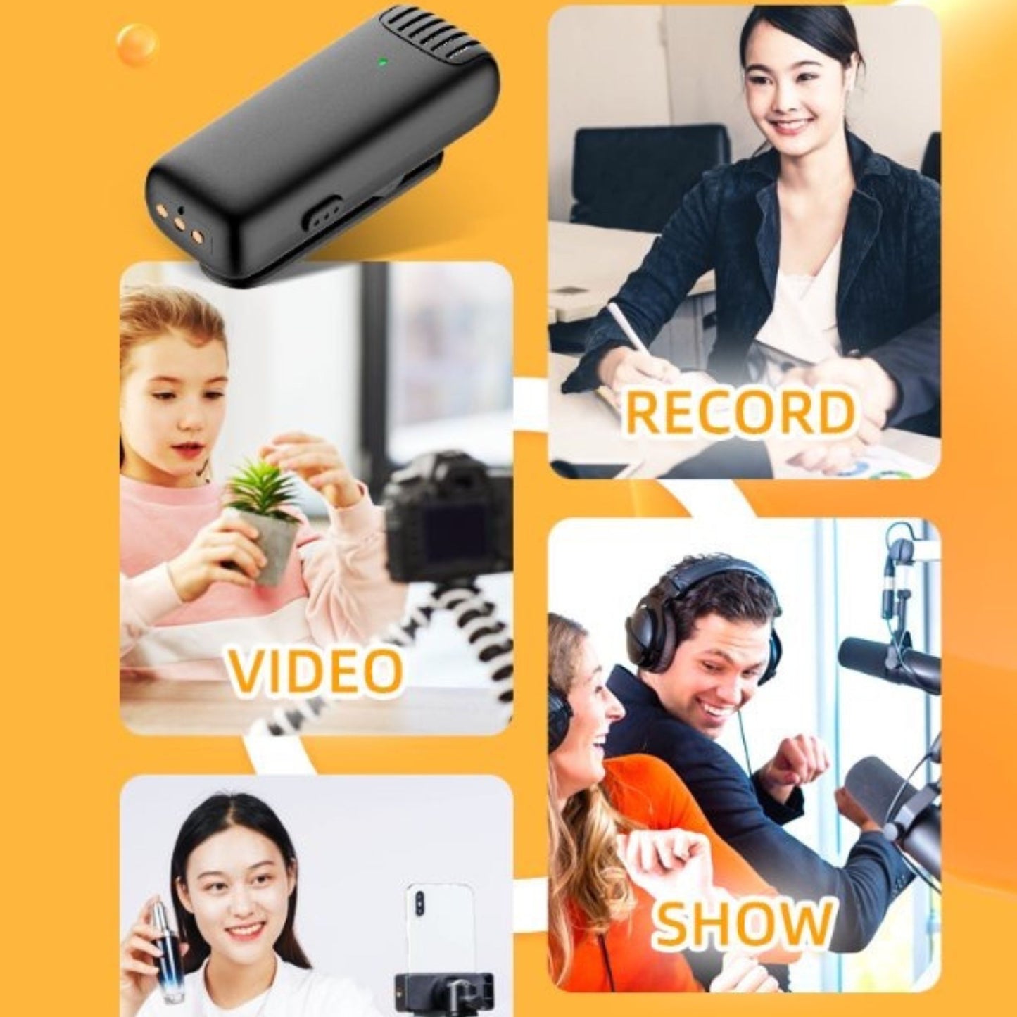 Green Lion 2 in 1 Wireless Microphone (Type C Connector)_Black