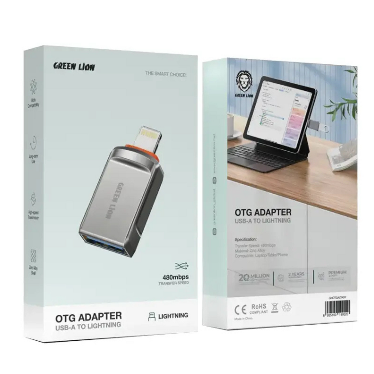 Green Lion OTG ADAPTER USB-A TO USB-C - GRAY