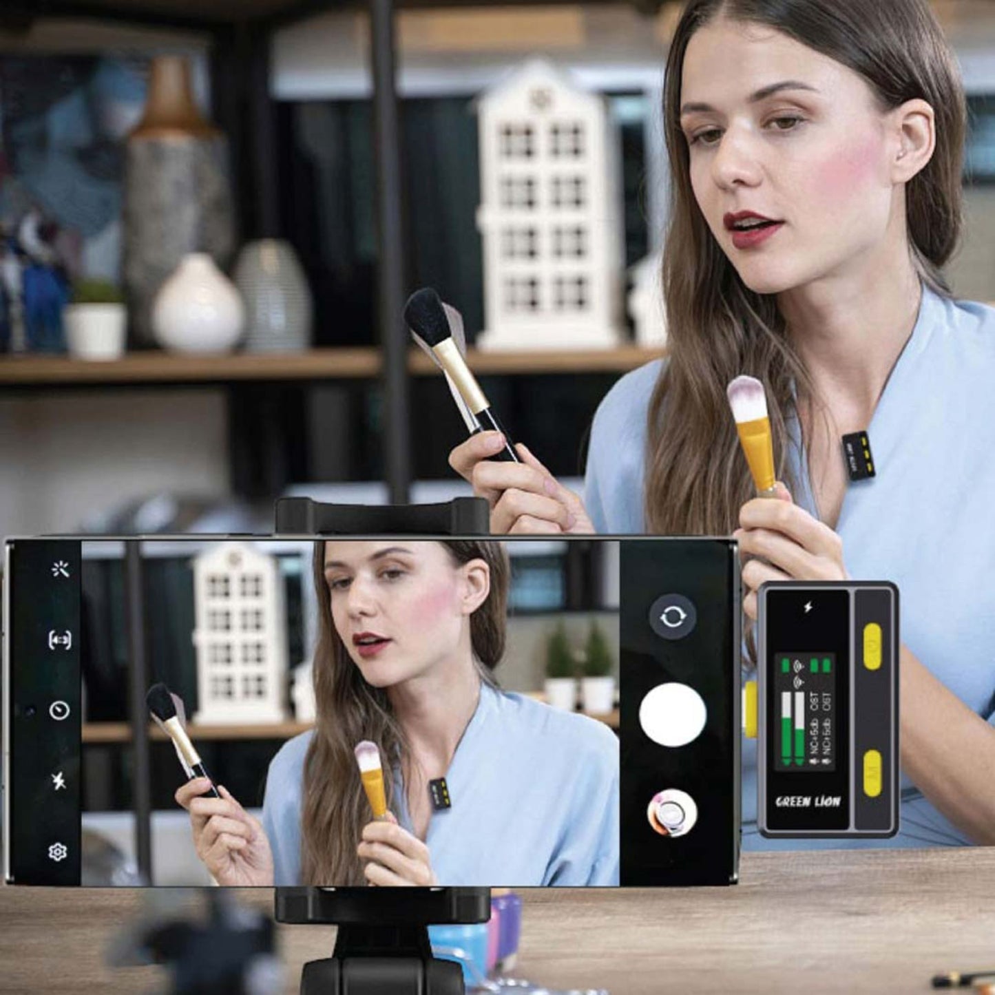 Green Lion Wireless Microphone with Remote Control Lightning_Black