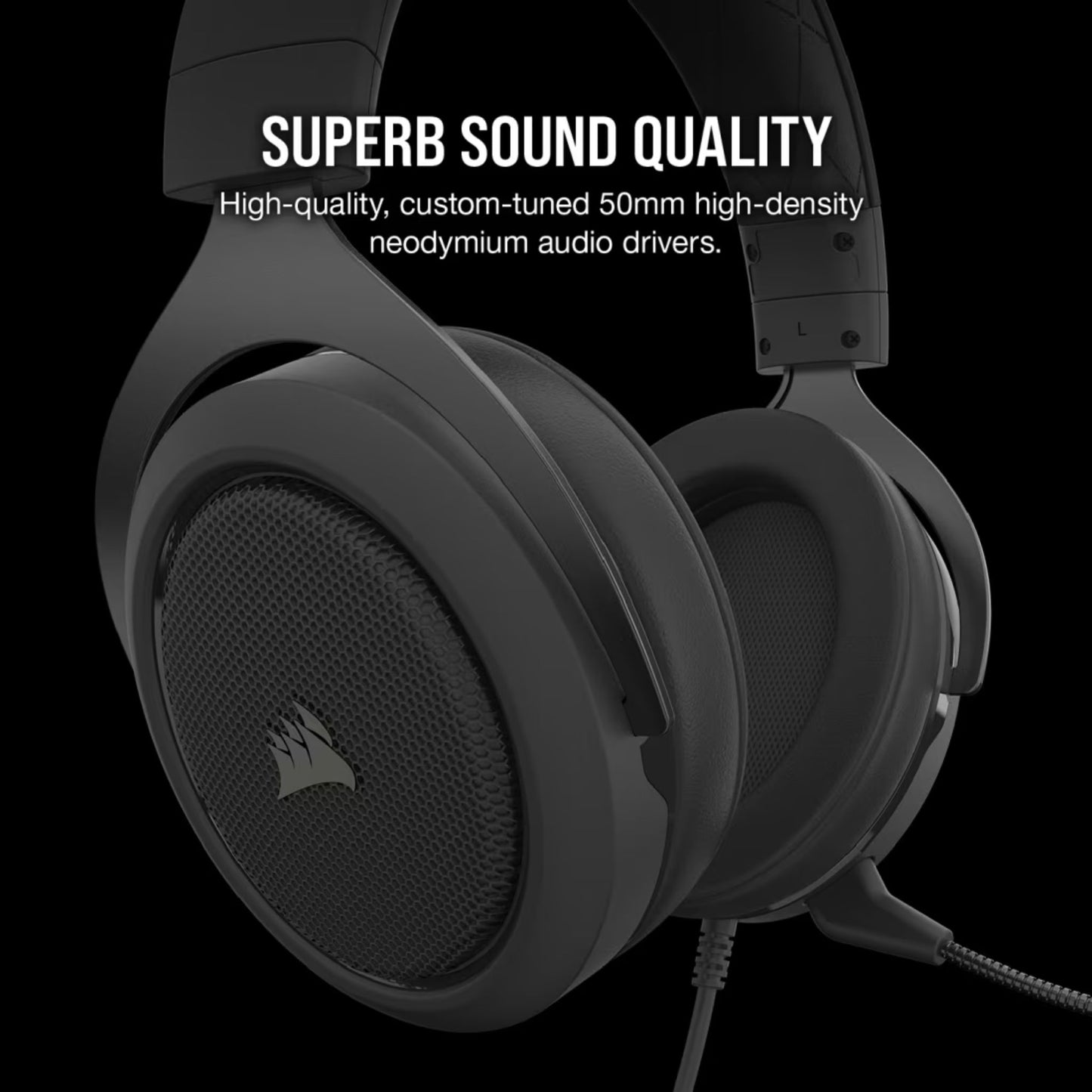 CORSAIR HS50 PRO STEREO Gaming Headset — Carbon