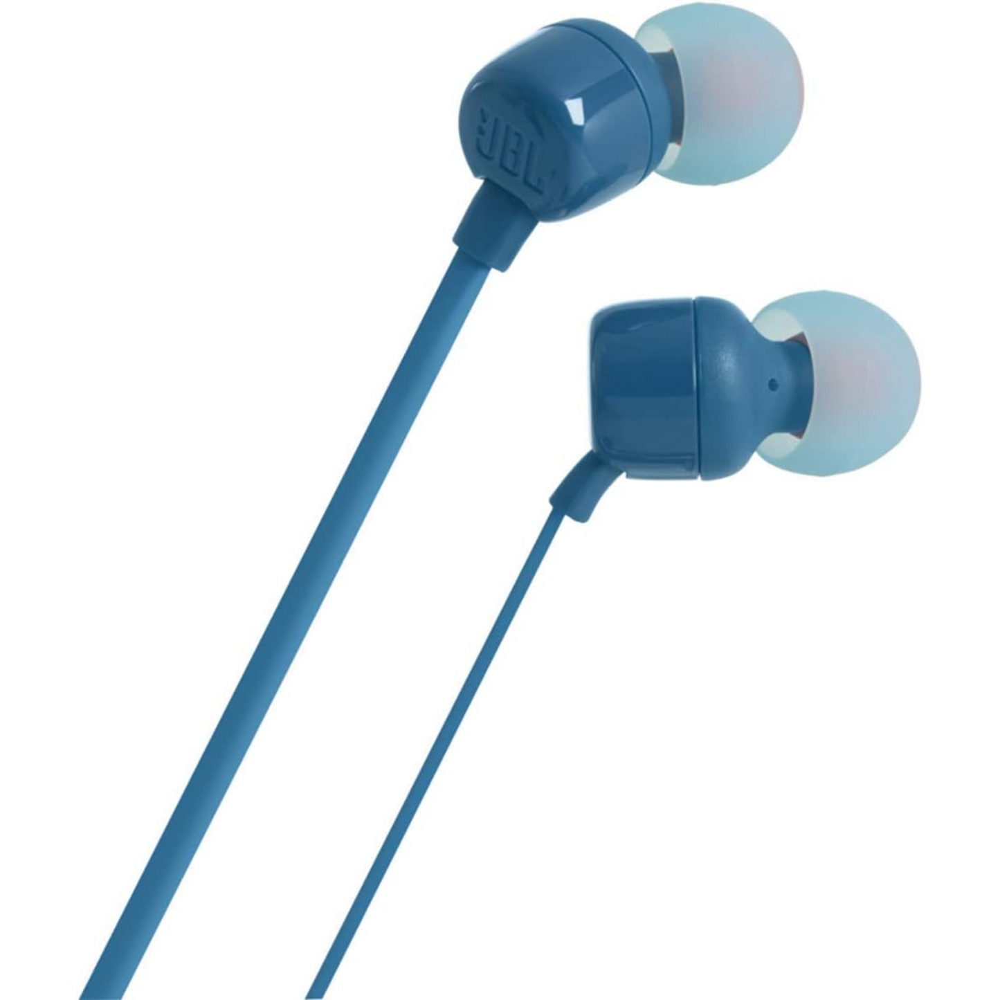 JBL T110 Wired Universal In-Ear Headphones, 6 Hours Battery Life, 2 Hours of Charging Time, Anti-Tangle Design - Blue