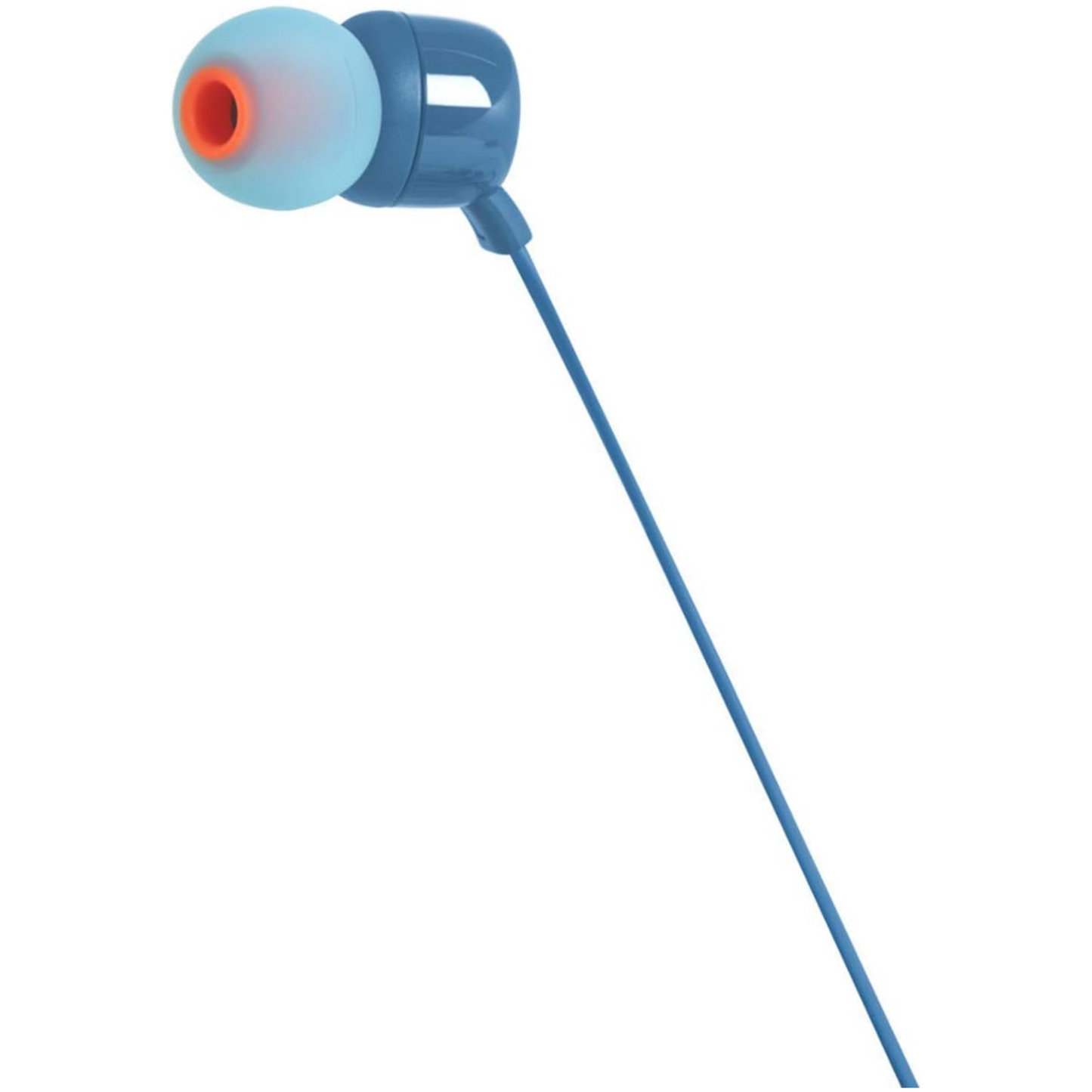 JBL T110 Wired Universal In-Ear Headphones, 6 Hours Battery Life, 2 Hours of Charging Time, Anti-Tangle Design - Blue