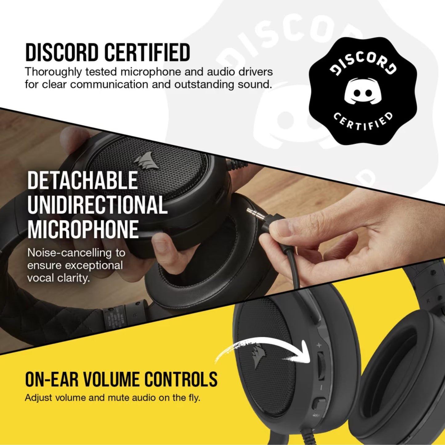 CORSAIR HS50 PRO STEREO Gaming Headset — Carbon