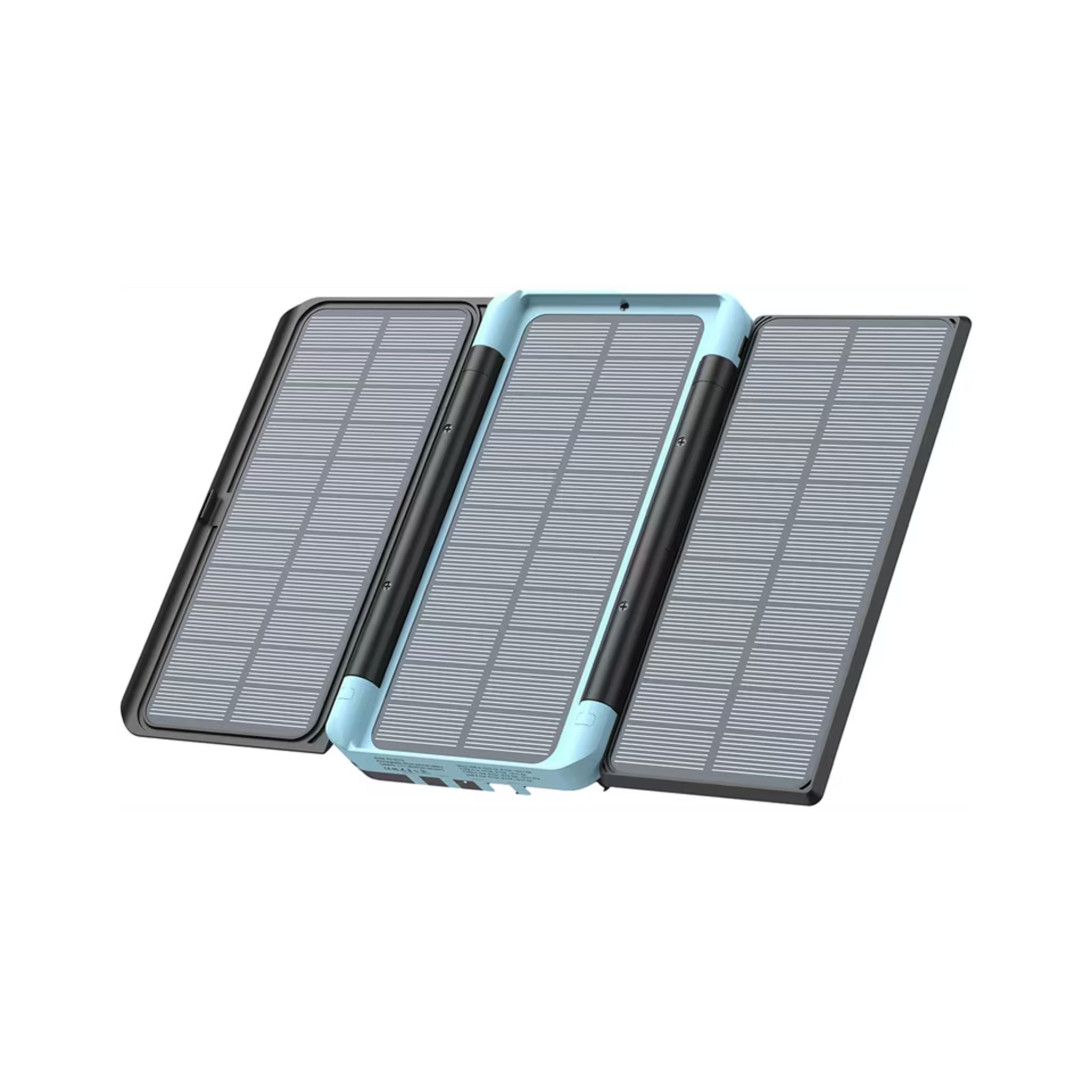 Powerology 16000 mAh Solar Multi-Cable Power Bank,PD 20W, Integrated Cables, Lithium Polymer Type, LED Display, Flashlight, - Black