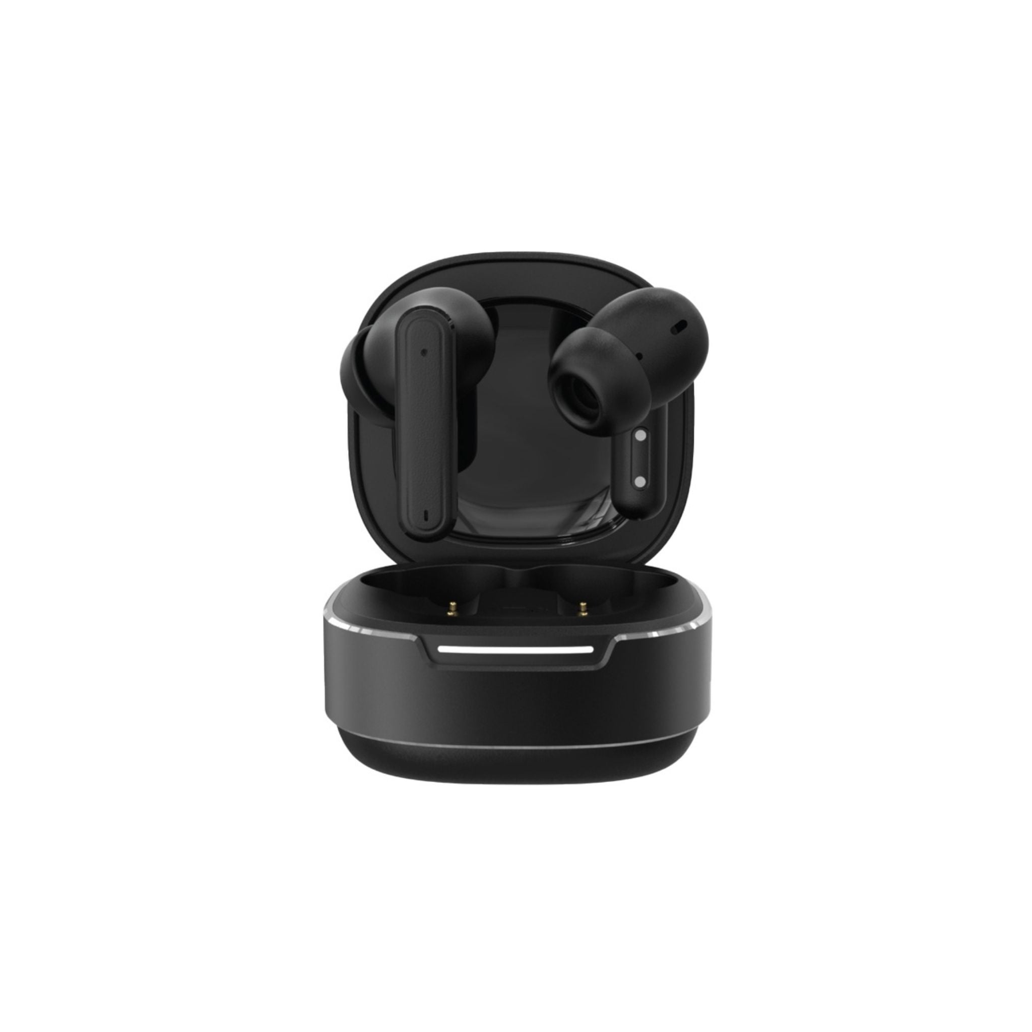 A single black in-ear wireless earbud with a charging case, featuring a touch control button and the brand name 'Green Lion' visible on the case.