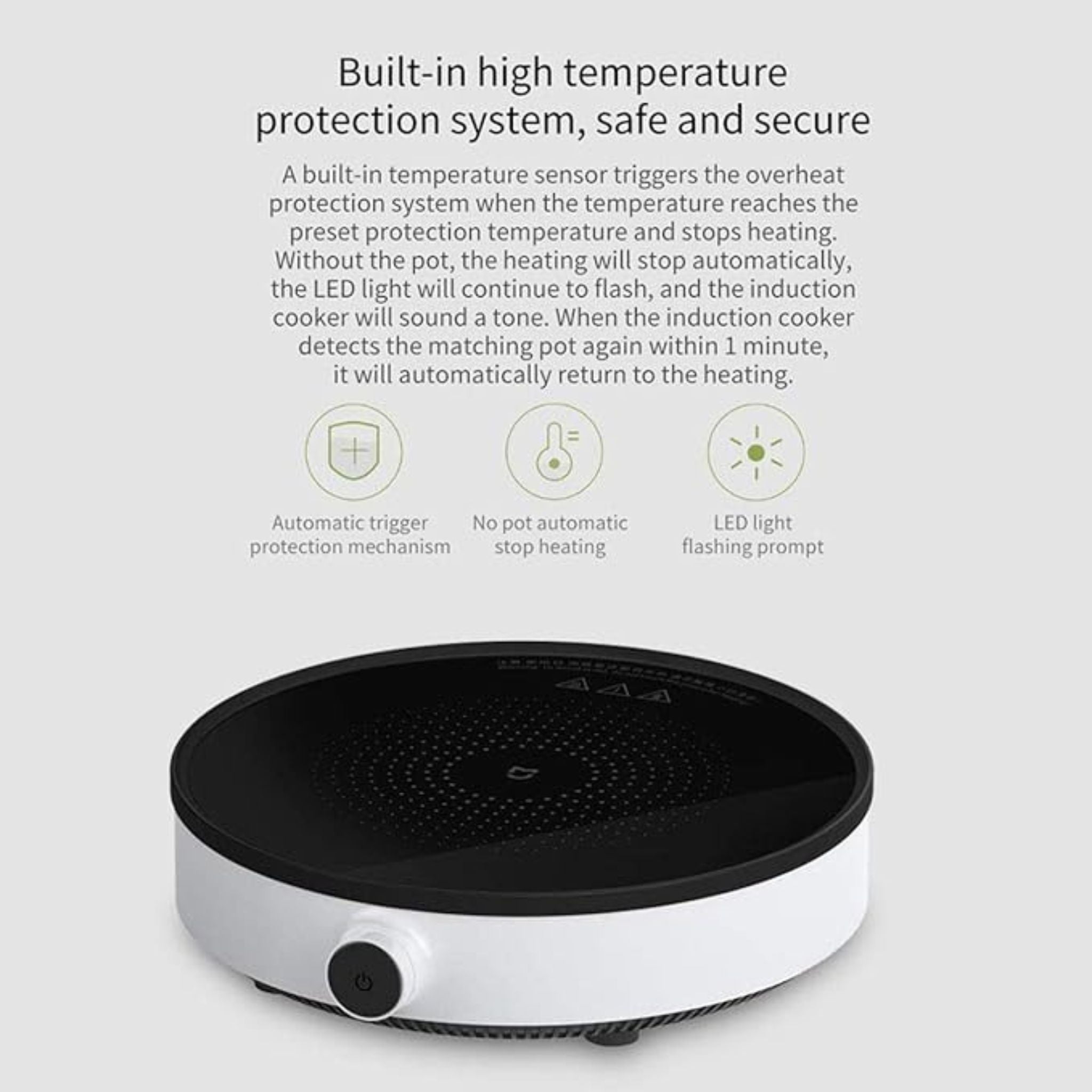 Xiaomi Mijia DCL01CM Induction Cooker,Countertop Burners Portable Induction Cooktop, Precise Safe and Powerful Control Heating Cookware, White
