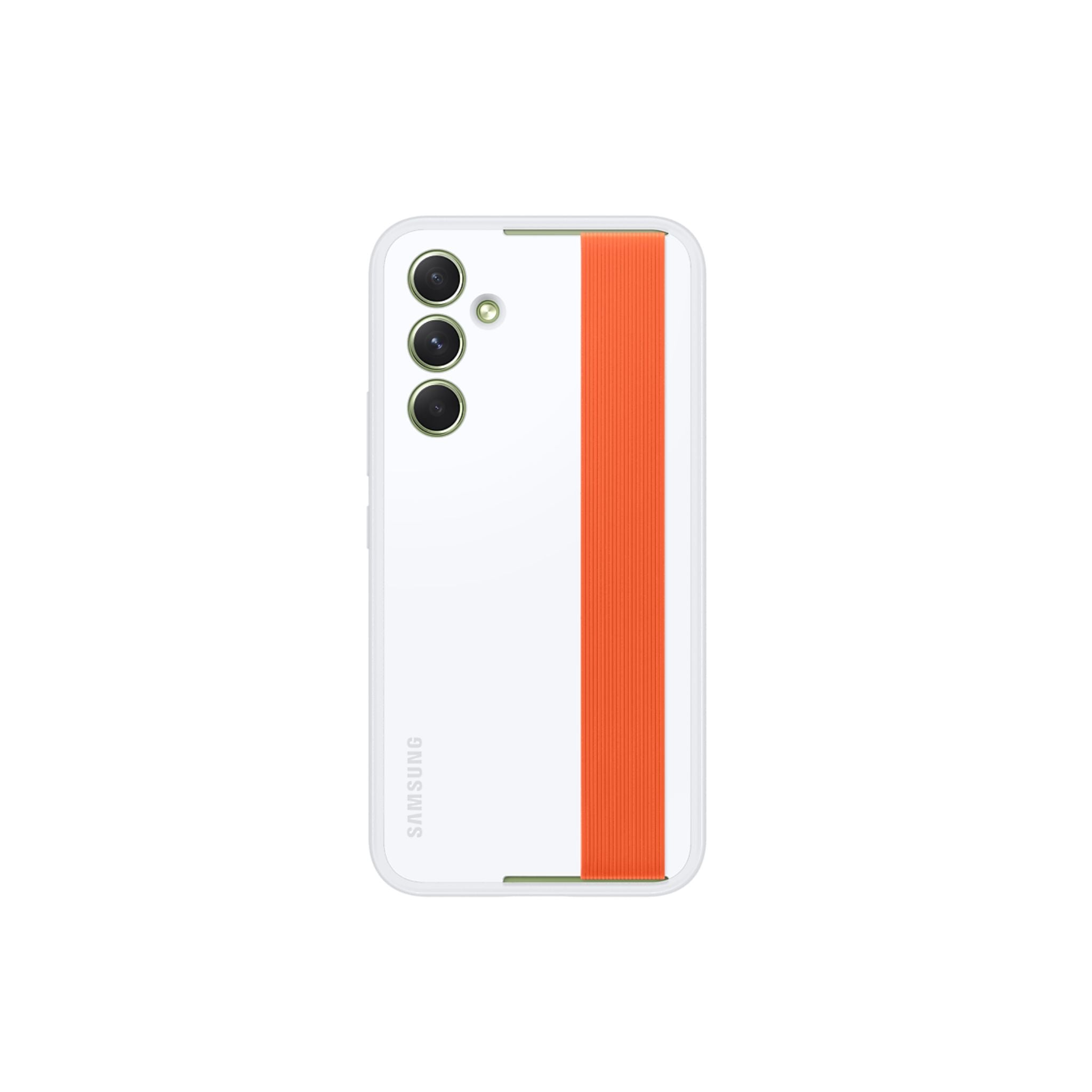 A white Samsung Galaxy A54 5G smartphone case with a haze grip design.