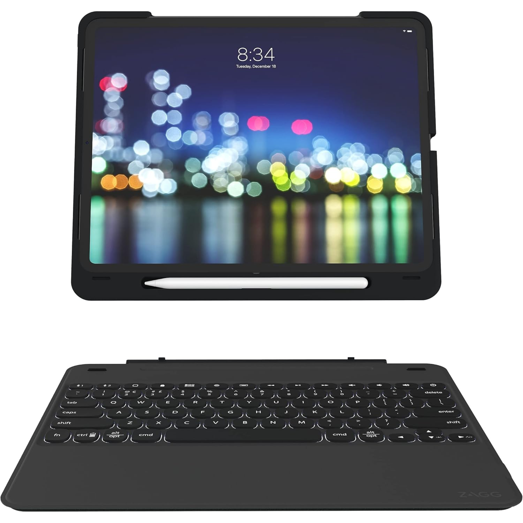 ZAGG Slimbook Go - Ultrathin Case, Hinged with Detachable Bluetooth Keyboard - Made for 2019 Apple iPad Pro 12.9" - Black