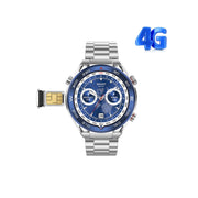 A silver Telzeal DW-41 smartwatch with a 1.53 inch screen displaying a blue watch face.