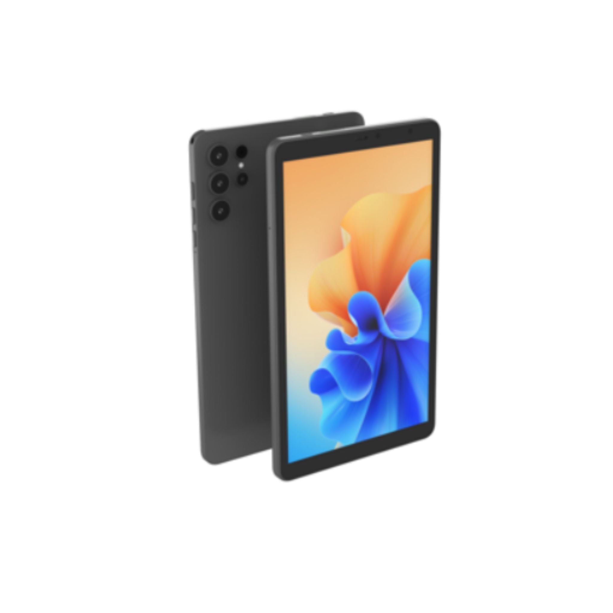 Foldable smartphone with a colorful display on a white background