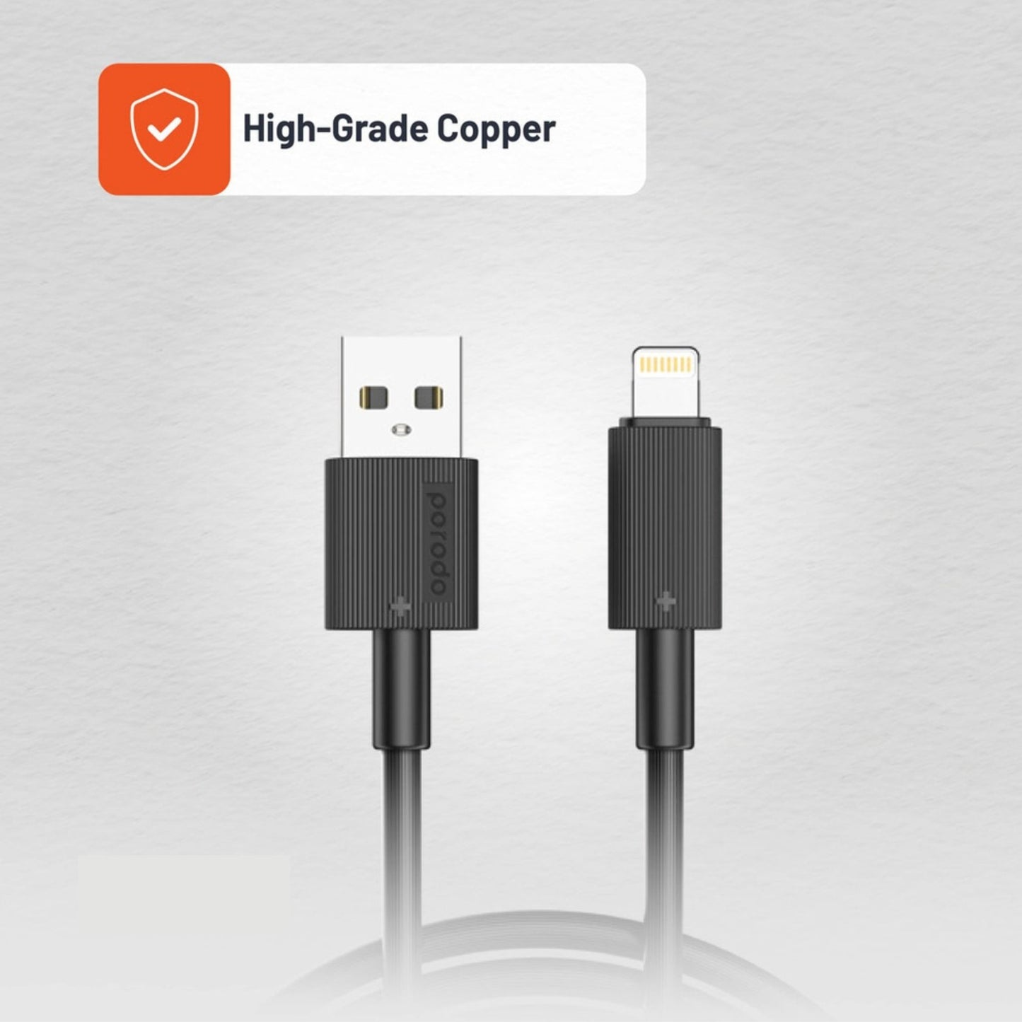 Porodo USB A to Lightning PVC Cable 3m - Black