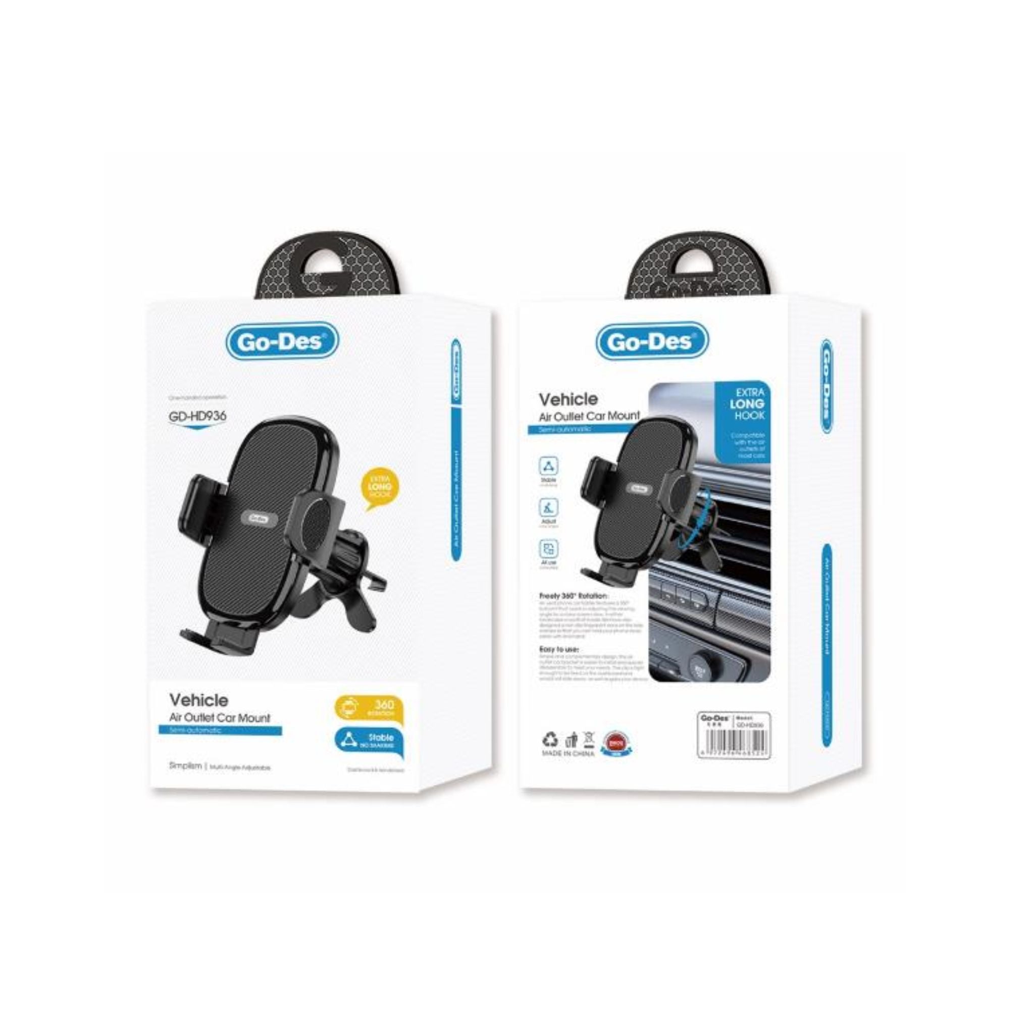 Go Des Air Outlet Car Mount-Black