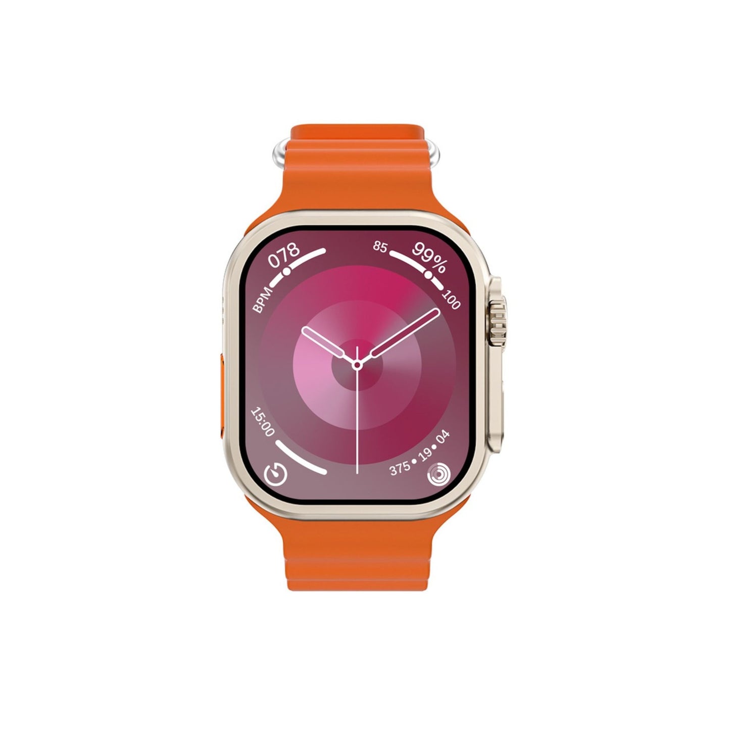 Porodo Blue Supremo SmartWatch Ultra Titanium with Motion Gestures_Orange Strap