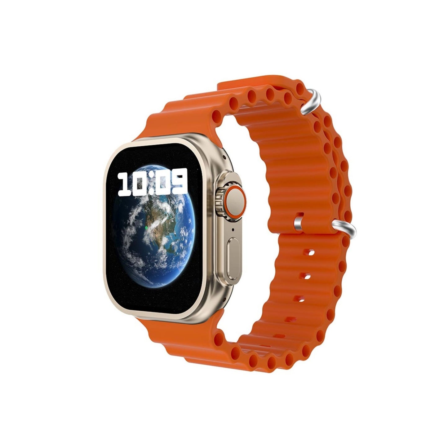 Porodo Blue Supremo SmartWatch Ultra Titanium with Motion Gestures_Orange Strap