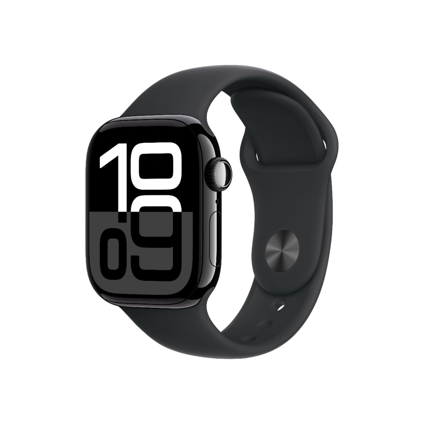 Apple Watch Series 10 GPS 42 mm Smartwatch with Jet Black Aluminium Case with Black Sport Band - S/M. Fitness Tracker, ECG App, Always-On Retina Display, Water Resistant