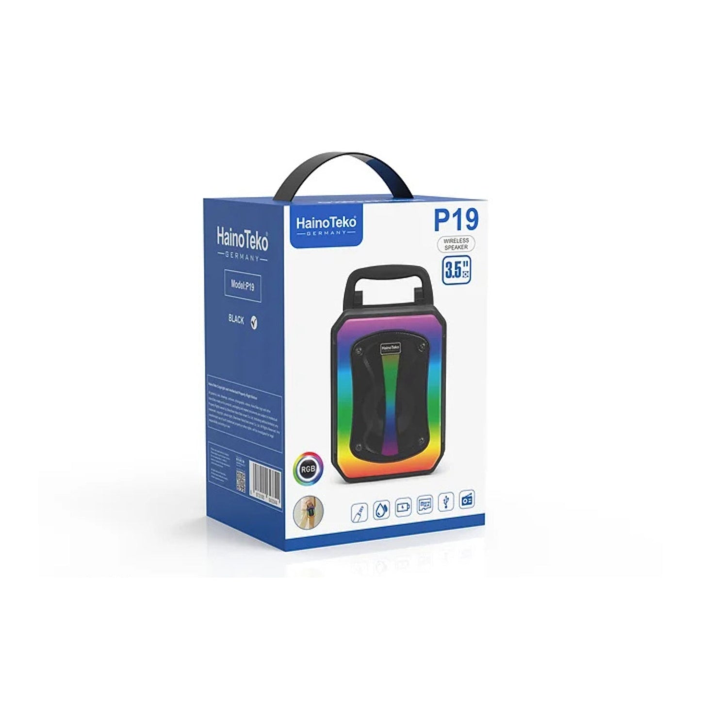 Haino Teko Germany P19 Wireless Portable Bluetooth Speaker For Indoor and Outdoor_Black