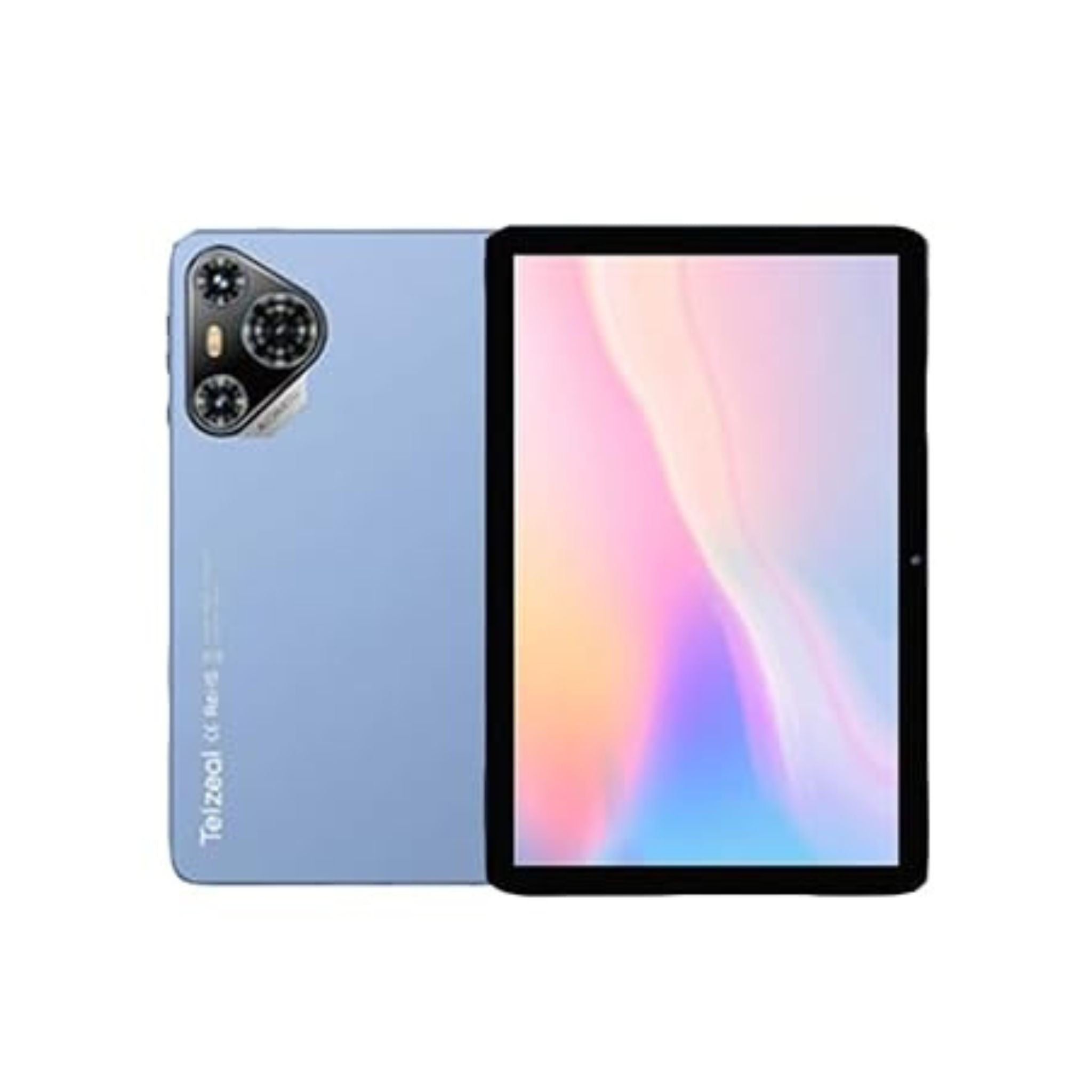 Smartphone and tablet side by side on a white background