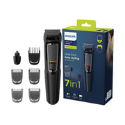 Philips Multigroom 3000 MG3720/33,7-in-1 All-in-One Trimmer for Face & Hair,Maintenance-Free Blades, Nose & Ear Trimmer,60min Cordless Use, Includes Nose & Ear Trimmer, Hair & Beard Combs_Black