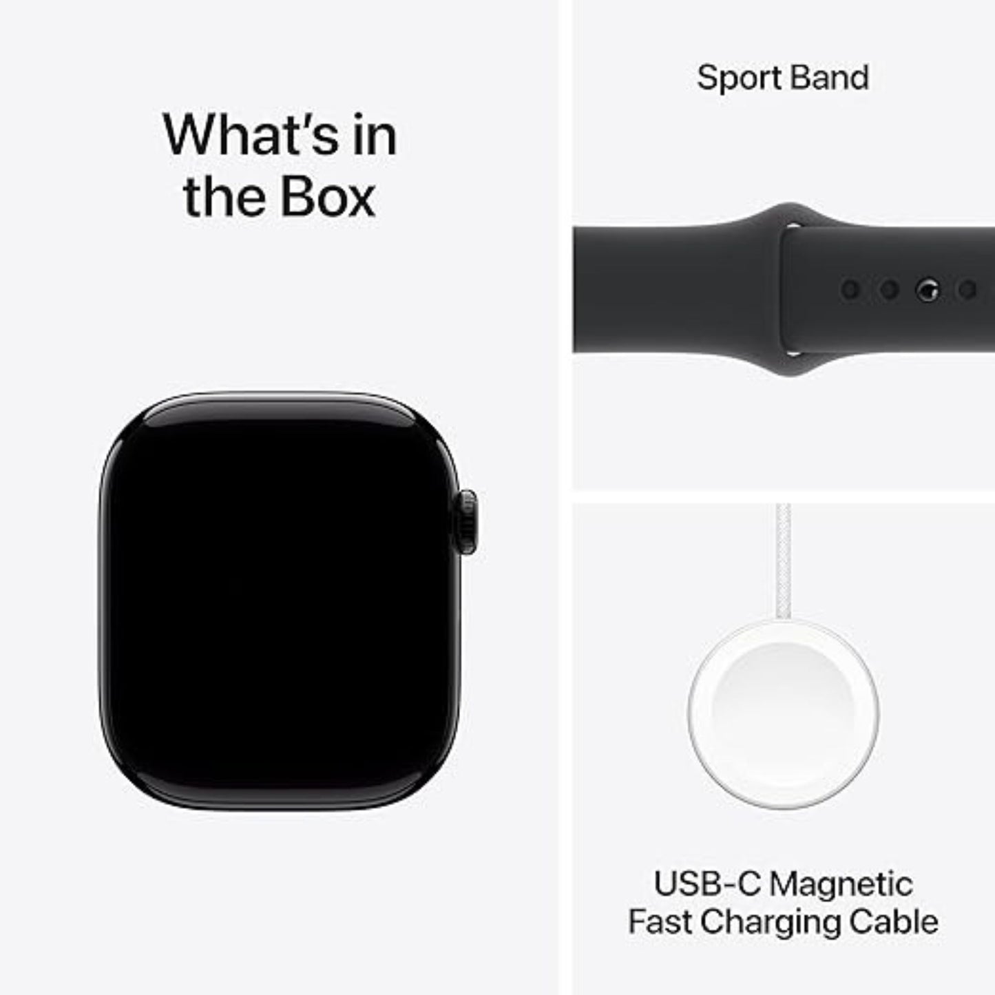 Apple Watch Series 10 GPS 42 mm Smartwatch with Jet Black Aluminium Case with Black Sport Band - S/M. Fitness Tracker, ECG App, Always-On Retina Display, Water Resistant