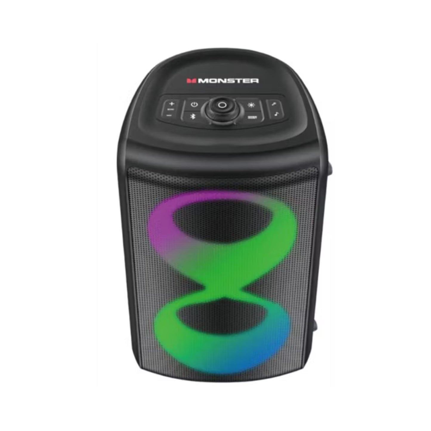 Monster Cycle Speaker with 2 Mics, Bluetooth Version 5.3, IPX4 Water Resistant, Up to 4 Hours Working Time, RGB Color Lighting Effects - Black