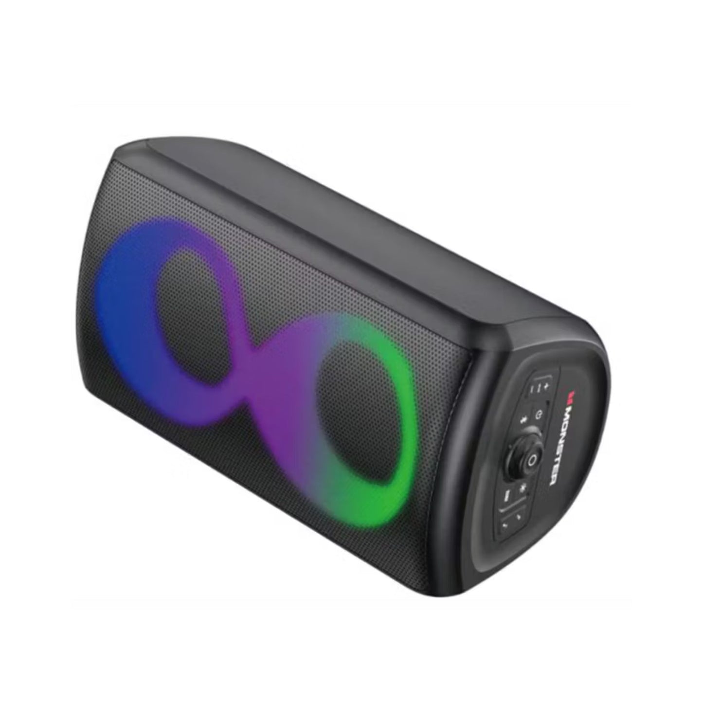 Monster Cycle Speaker with 2 Mics, Bluetooth Version 5.3, IPX4 Water Resistant, Up to 4 Hours Working Time, RGB Color Lighting Effects - Black