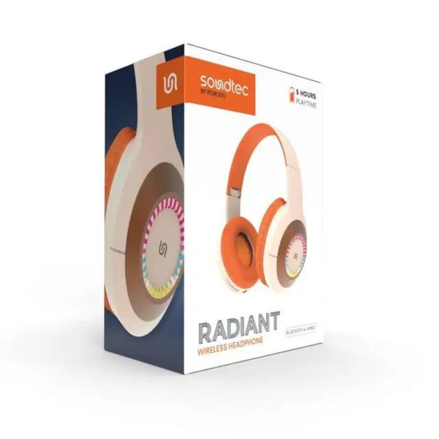 Porodo Soundtec Kids Radiant Wireless Bluetooth Headphone 200mAh-Beige/Orange