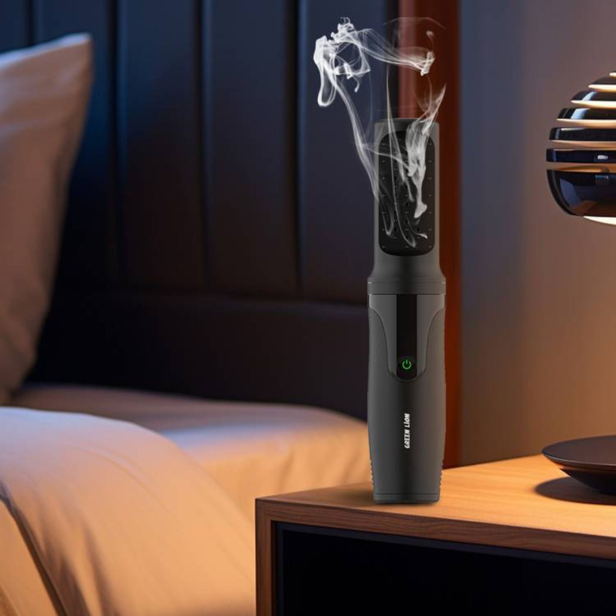 Green Lion Comb Bakhour Incense Burner, 1500 mAh Battery Capacity, Adjustable Temperature Control, 700°C Heating Temperature, Ergonomic Design, Strong Fragment - Black