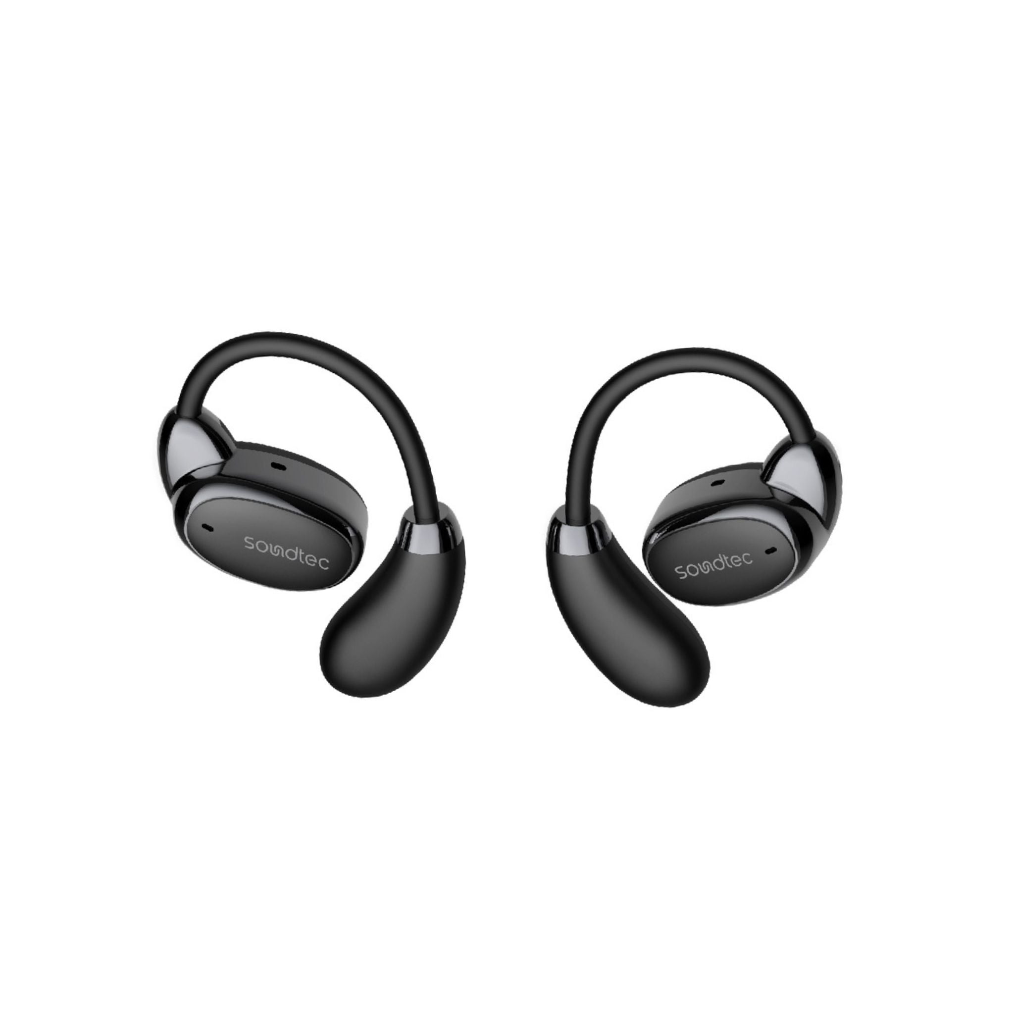 Porodo Soundtec Aero Tune Earbuds with Touch Controls, HiFi Stereo, Crisp Microphone, Rich Bass, Up to 10m Transmission Range, Compact and Lightweight Design - Black