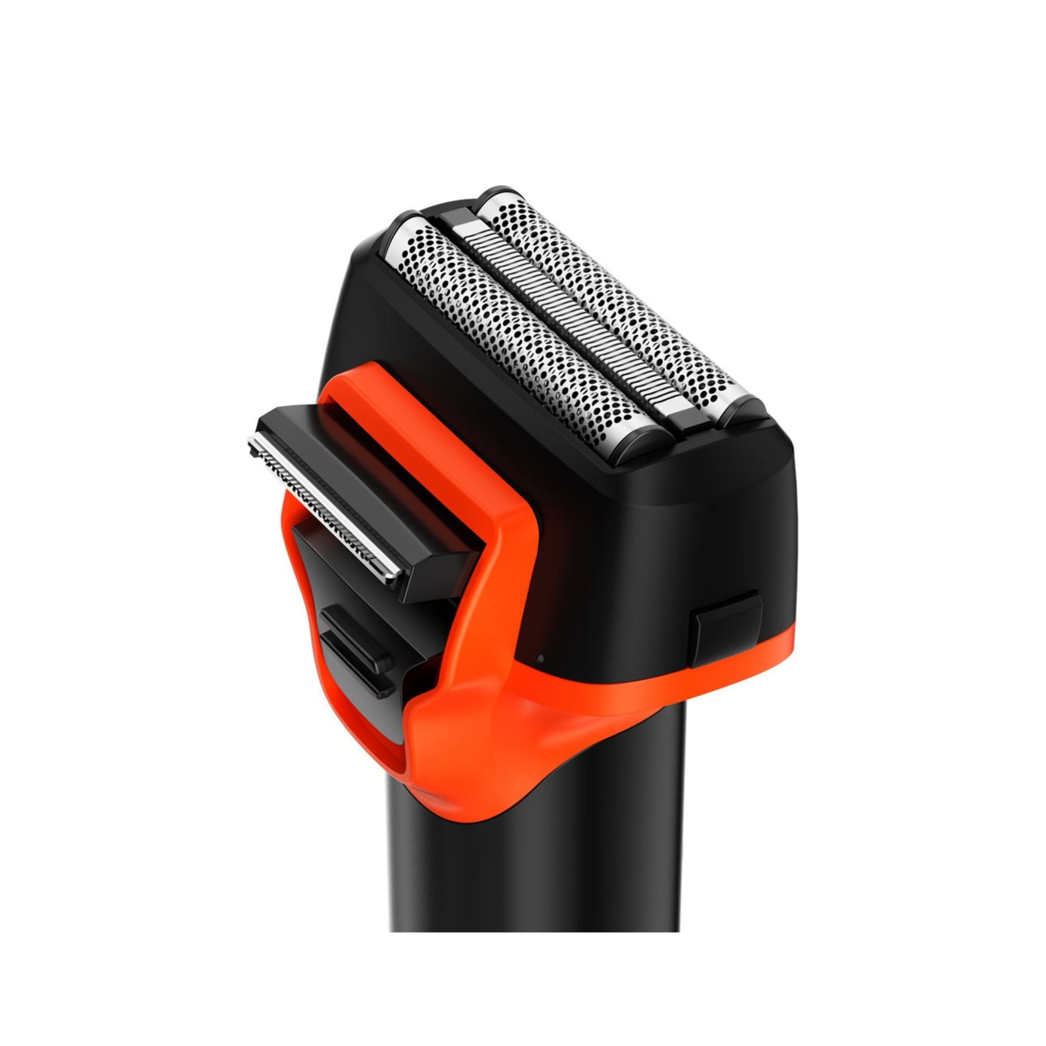 Porodo LifeStyle Dual Purpose Beard Trimmer offers a seamless close shave with USB-C charging, 1.5h charge time, 60min use, 400mL capacity, IPX5 water resistance, 1100mAh battery, washable design, and digital display-Black