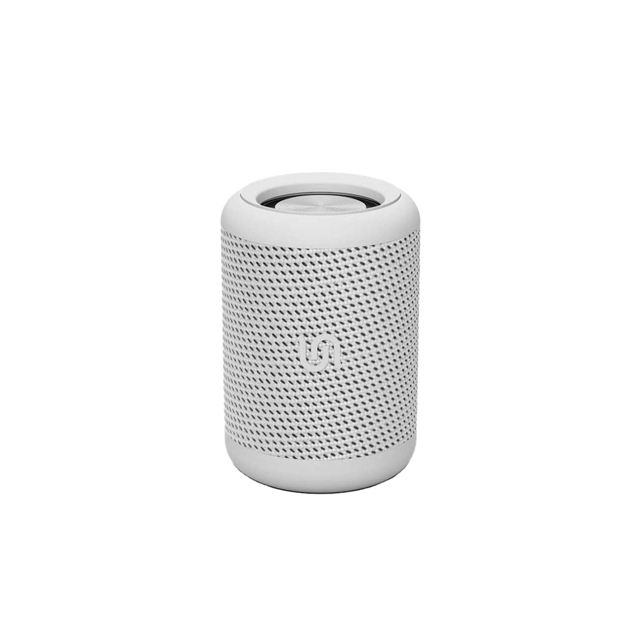A compact, portable Porodo Soundtec Bluetooth speaker in gray color, with a textured surface and the brand logo visible.