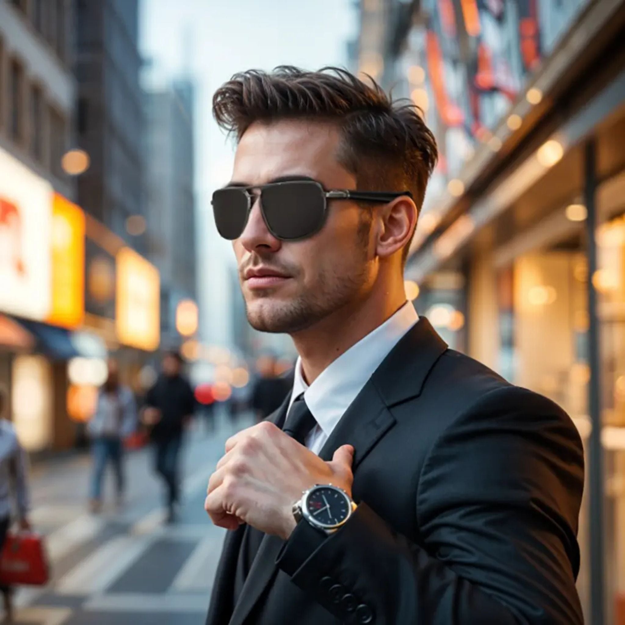 GREEN LION Miami Smart Glasses with Built-in Microphone & Speaker, UV400 Protection, ENC, Easy Snapshot, Voice Assistant, Answer/Reject Calls, Play/Pause Songs – Black