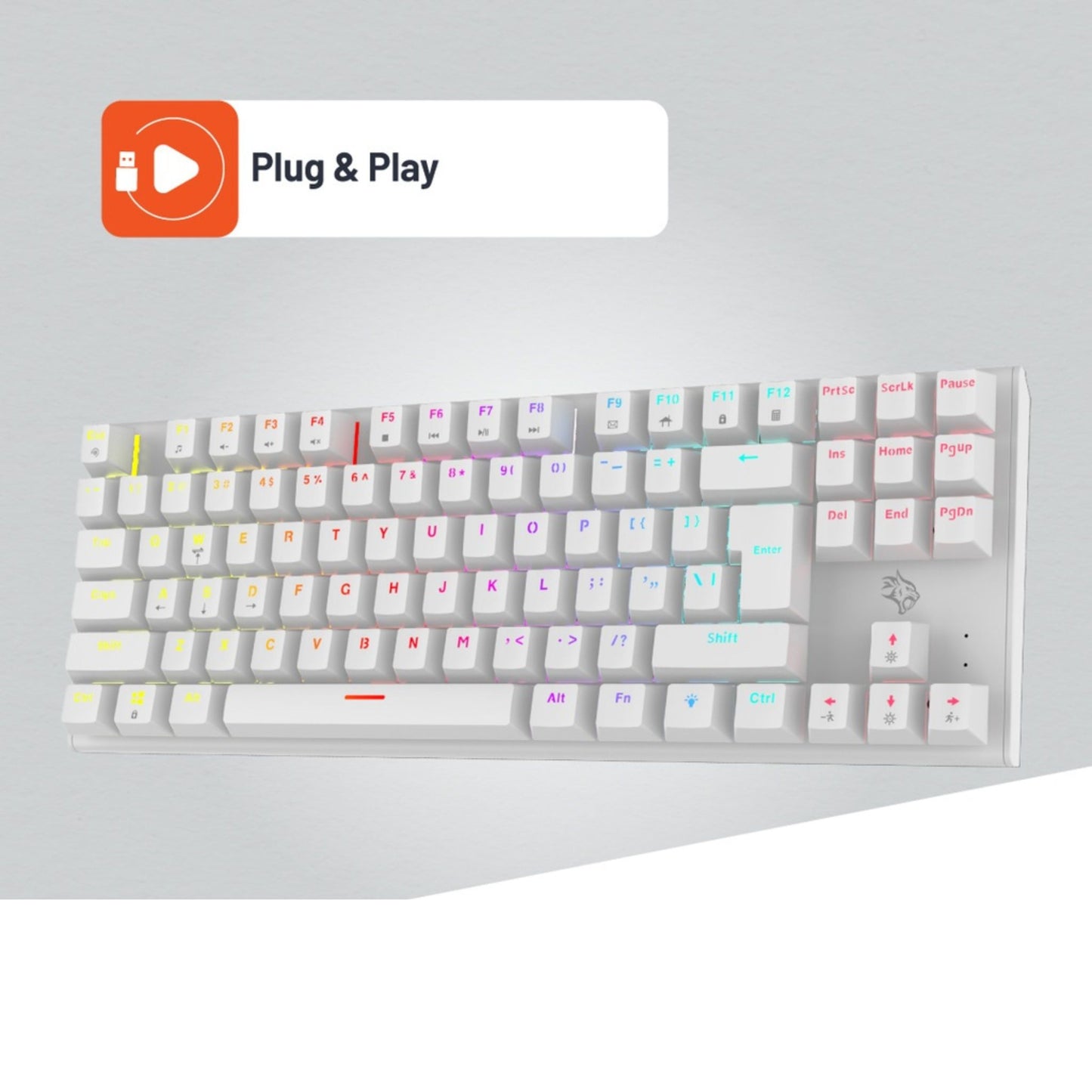 Porodo Gaming Mechanical keyboard with suspending keycaps - White