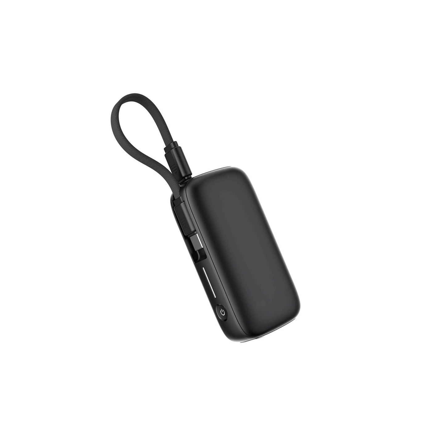 Powerology 5000mAh Power Bank with Removable USB-C Wire, Advanced Charging Technology, 2-Device Charging, Compact & Portable, Built-in Safeguards, 20W Power Delivery - Black